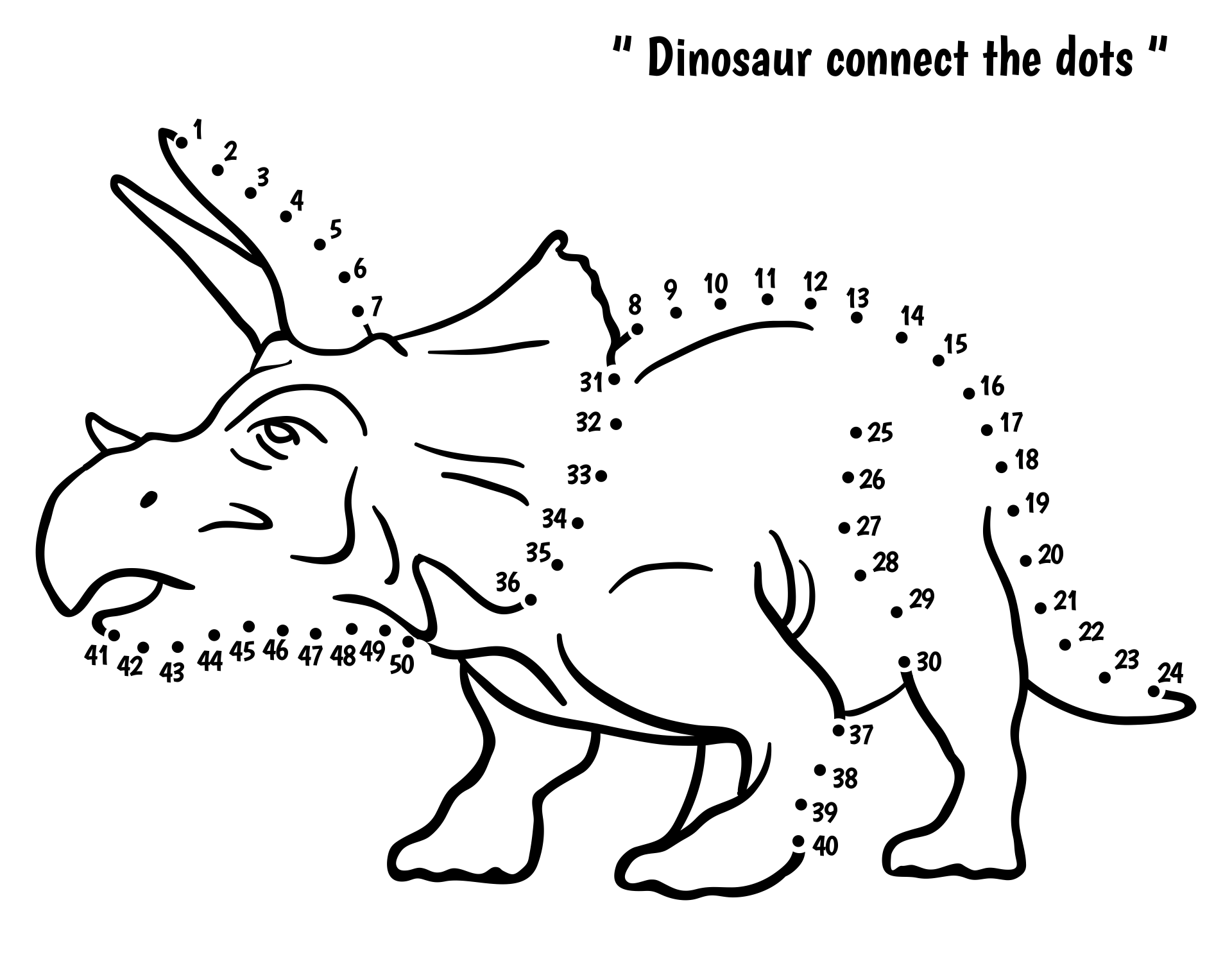 Connect the Dots Dinosaur Printable