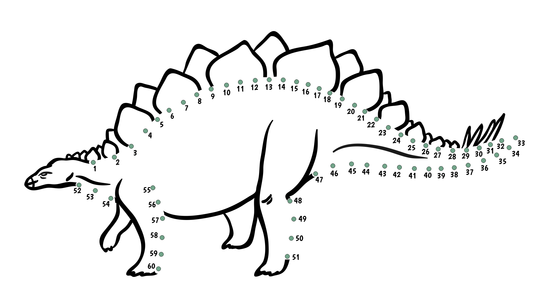 Dinosaur Connect the Dots Coloring Pages