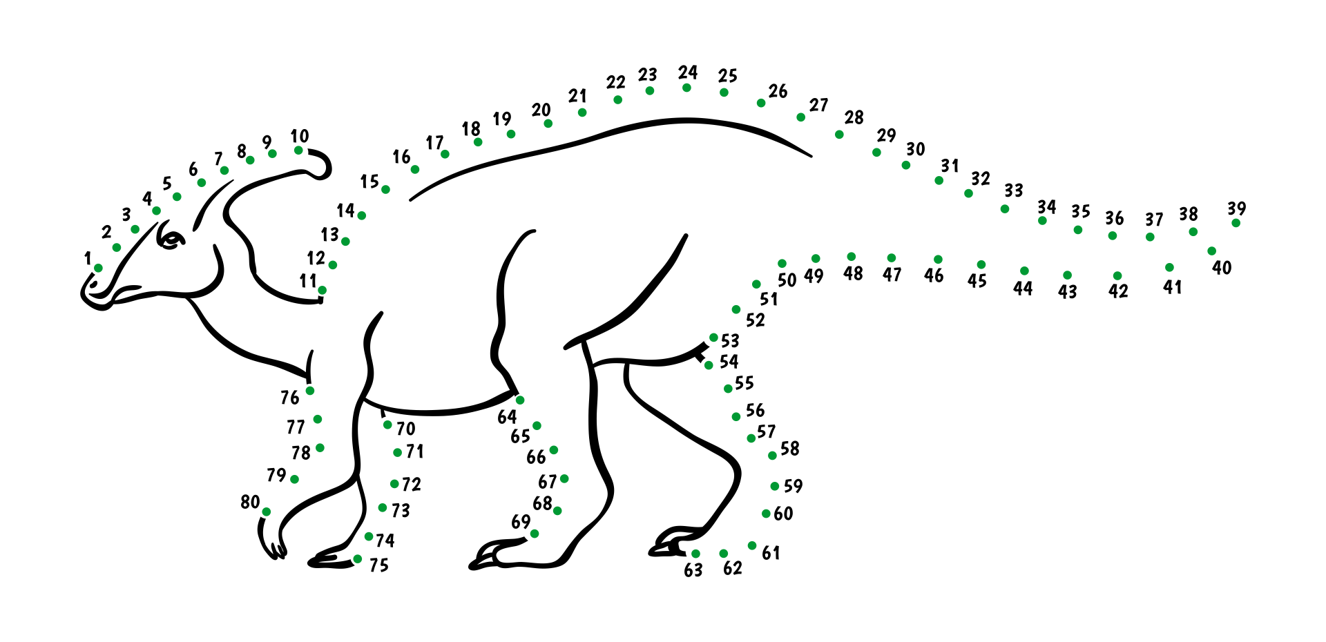 Dinosaur Connect the Dots Worksheet