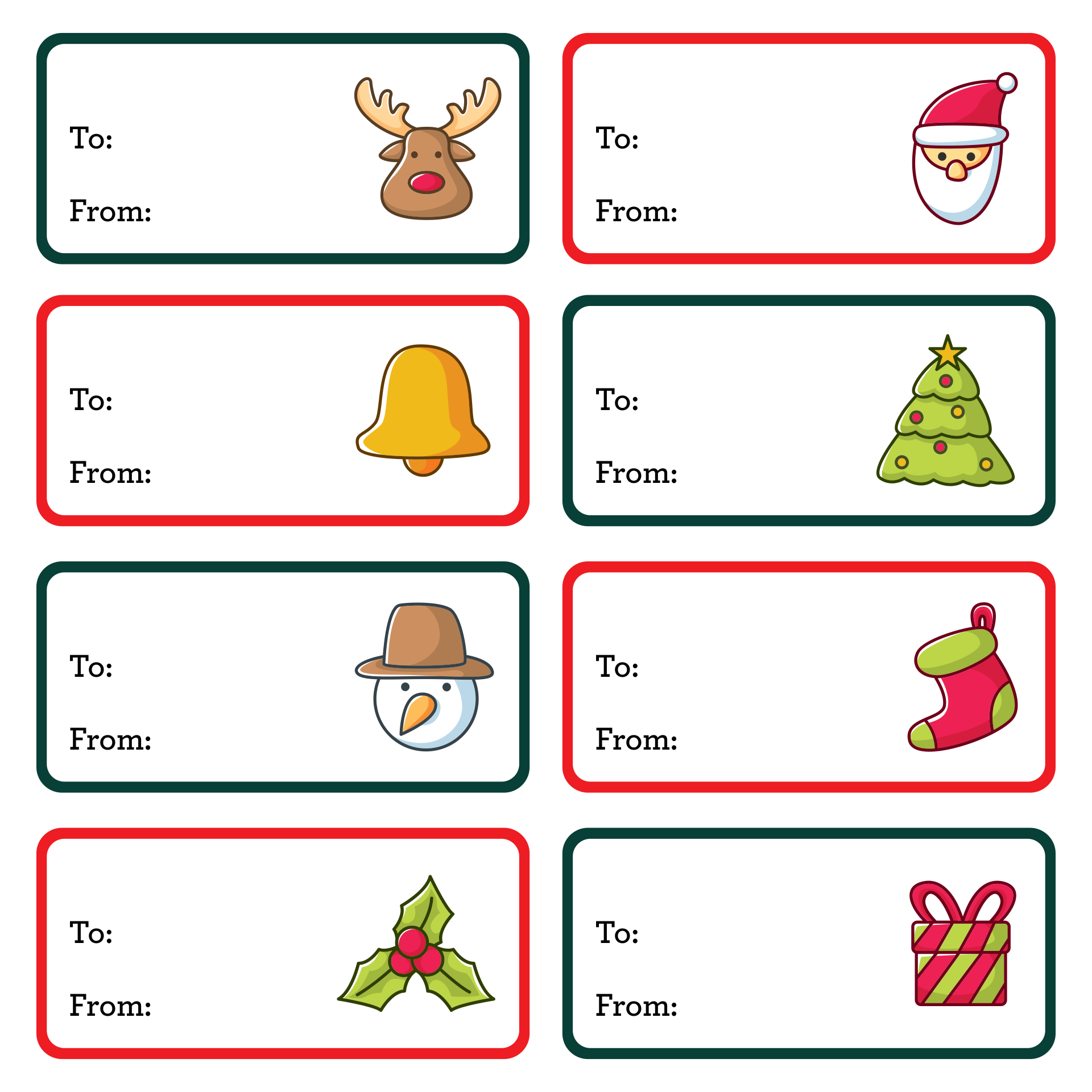 10 Best Free Printable Christmas Label Templates PDF For Free At Printablee