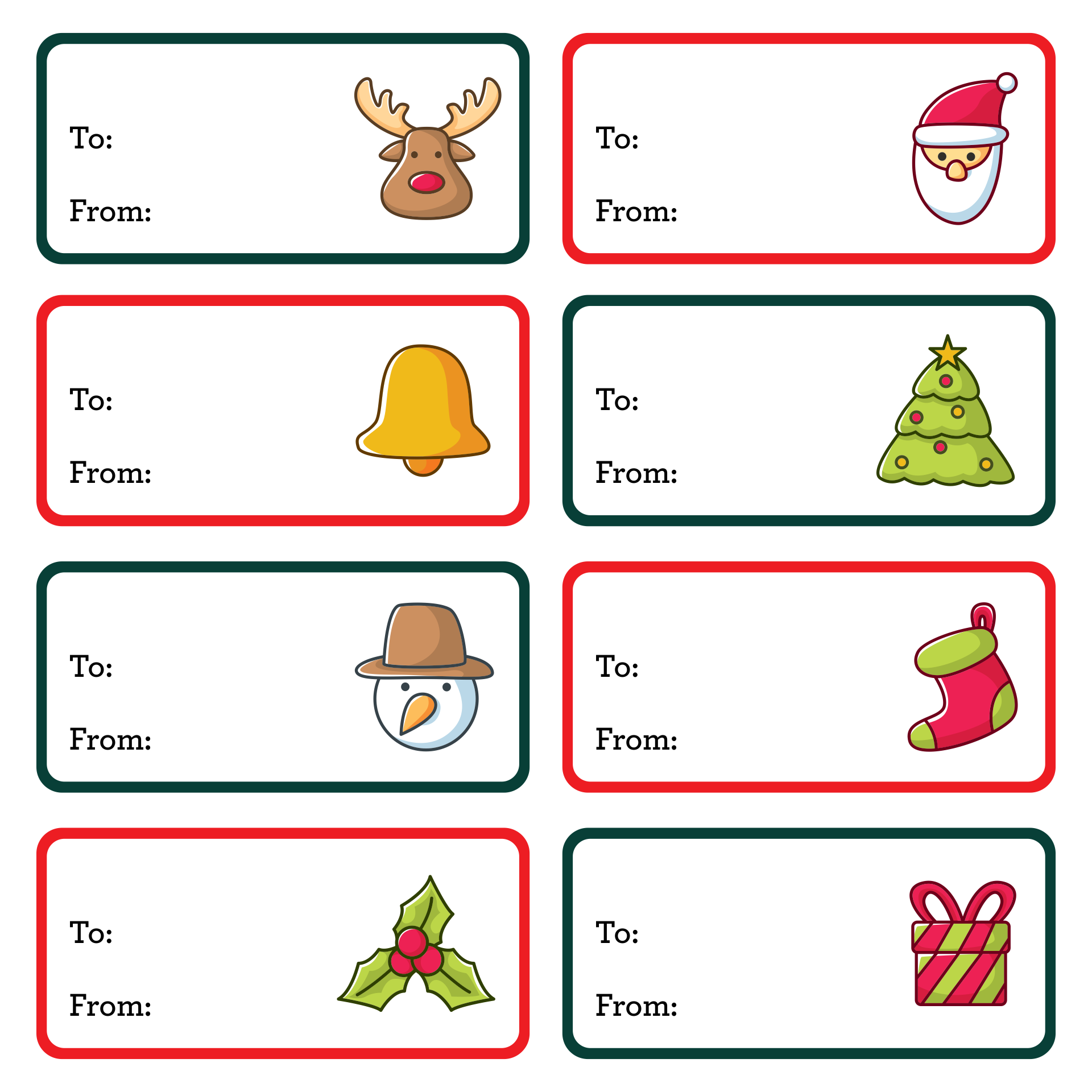 Christmas Labels Free Printable Templates