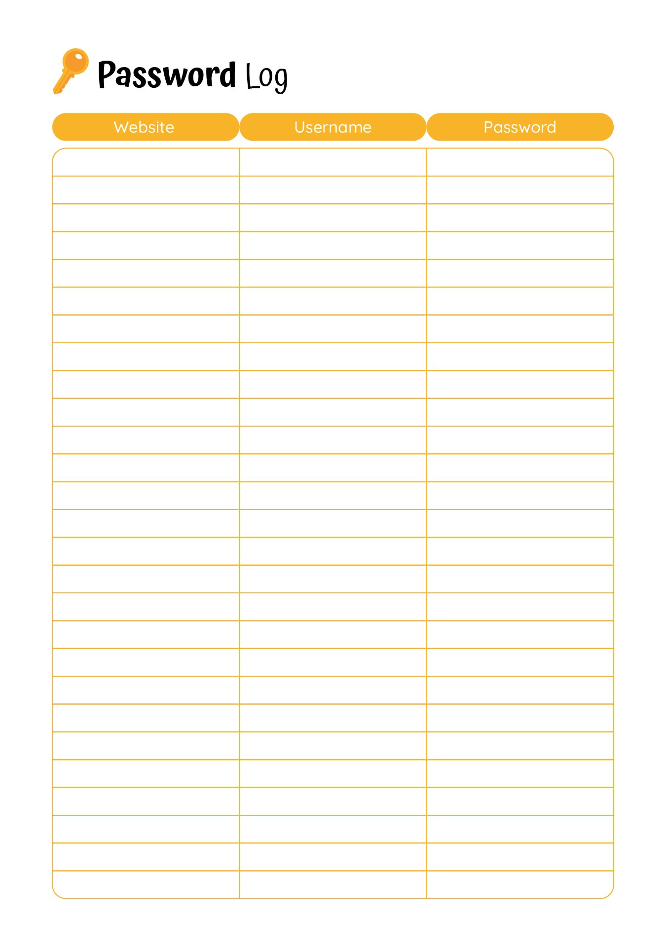 10 Best Free Printable Password Log Sheets PDF For Free At Printablee