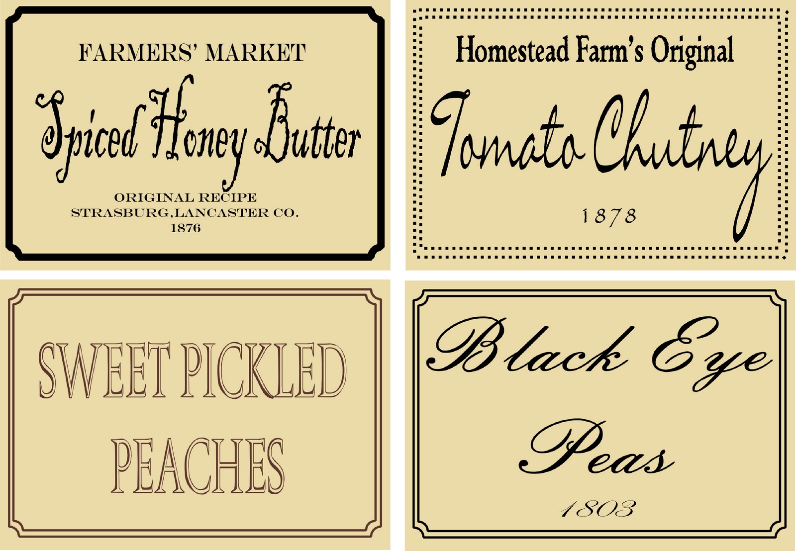  Printable Primitive Canning Jar Labels