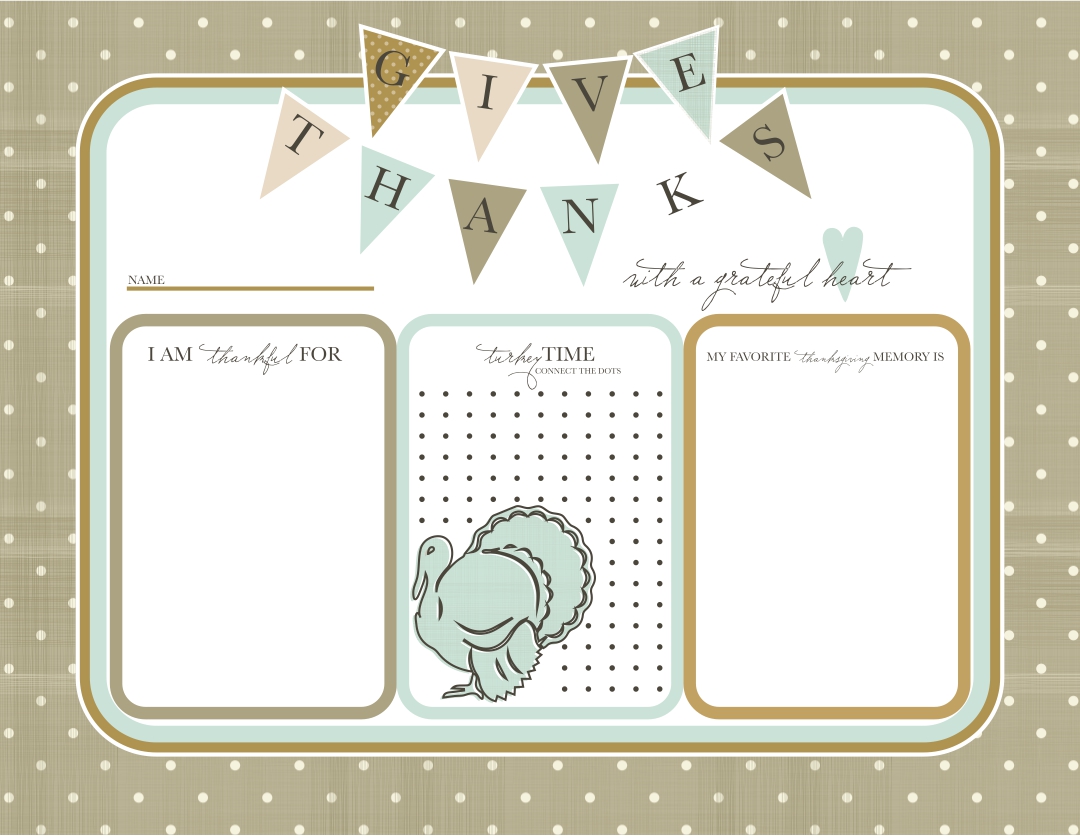  Printable Thanksgiving Placemats Template
