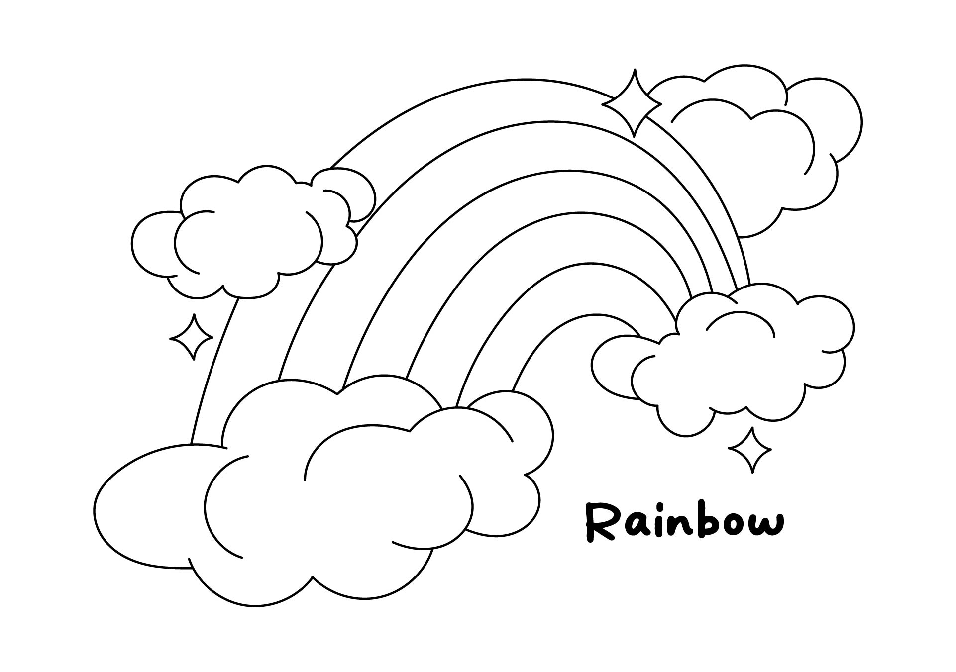 Preschool Rainbow Coloring Page