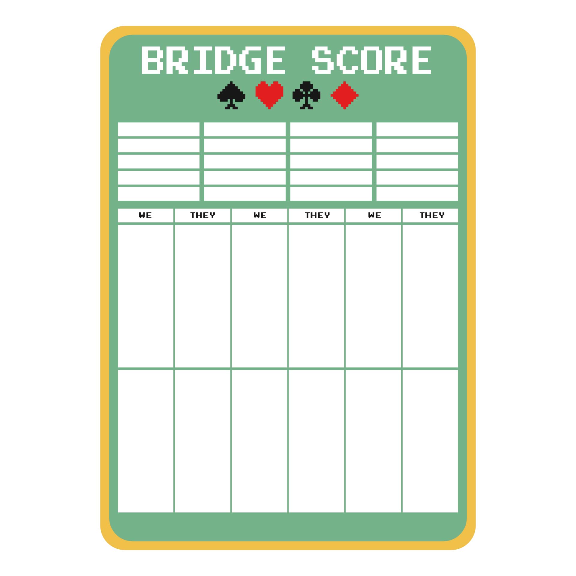 Free Printable Bridge Tally Sheets