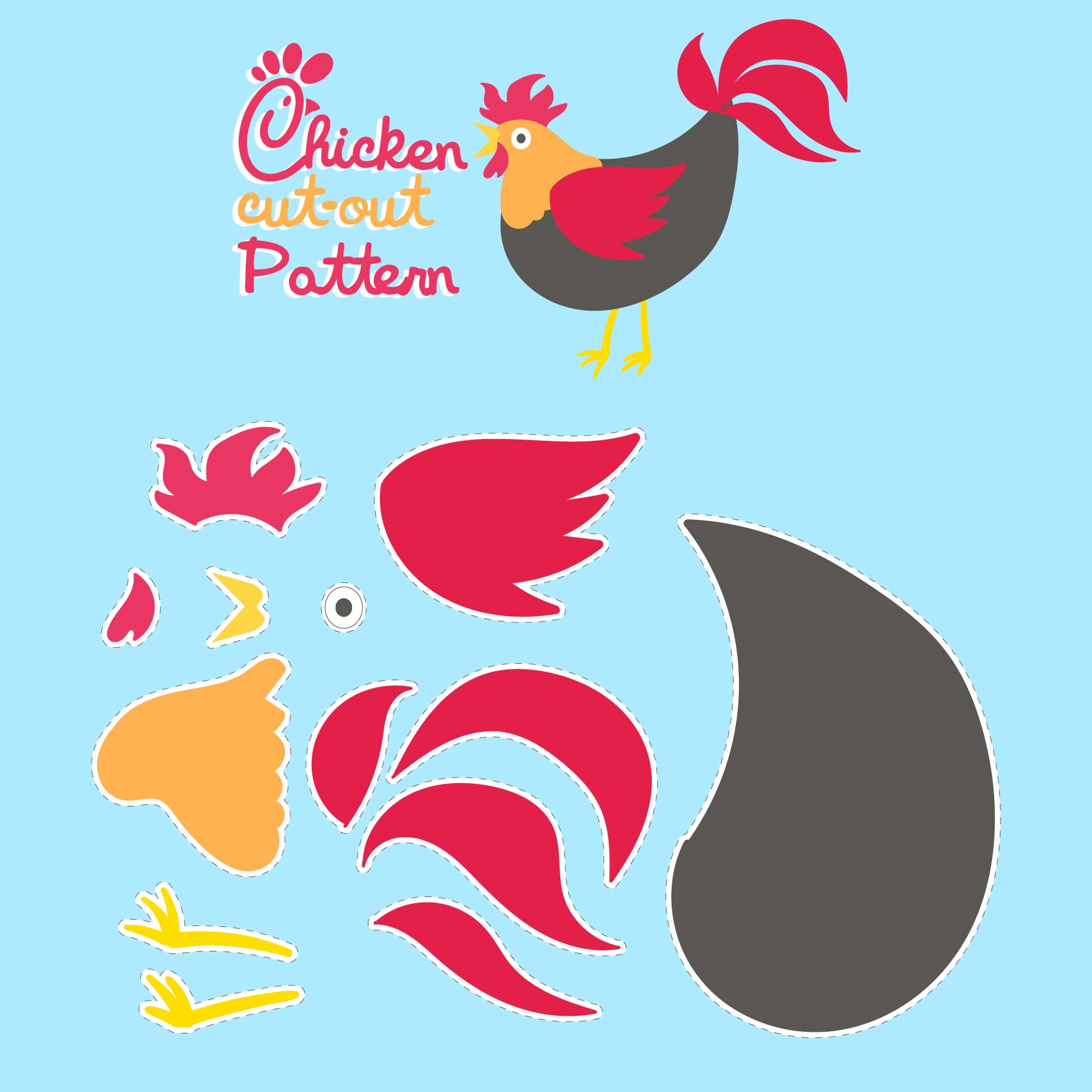 Printable Chicken Pattern Template