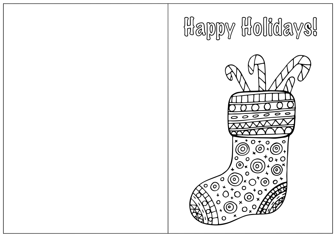 Printable Christmas Coloring Cards Kids
