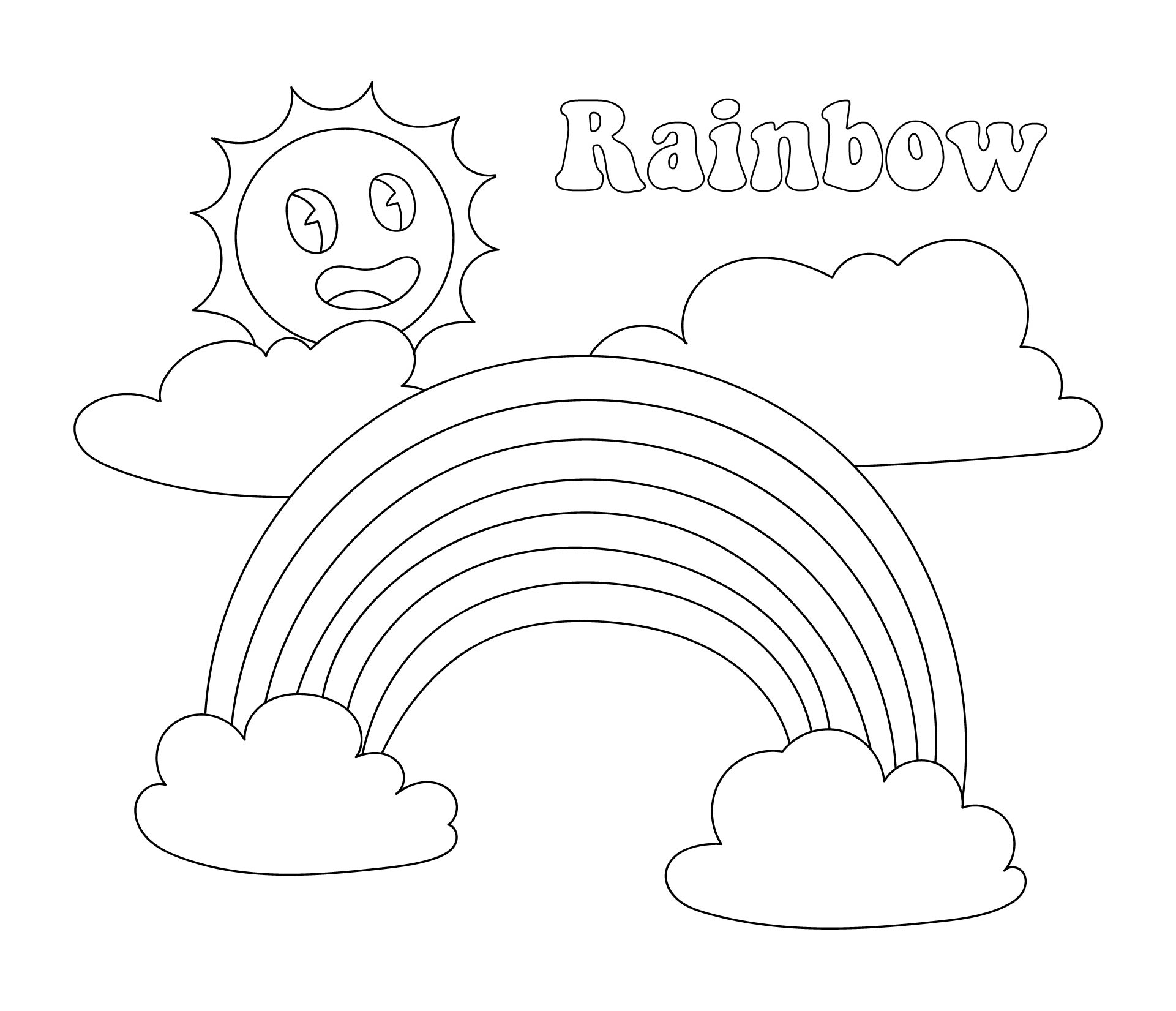Printable Rainbow Coloring Pages