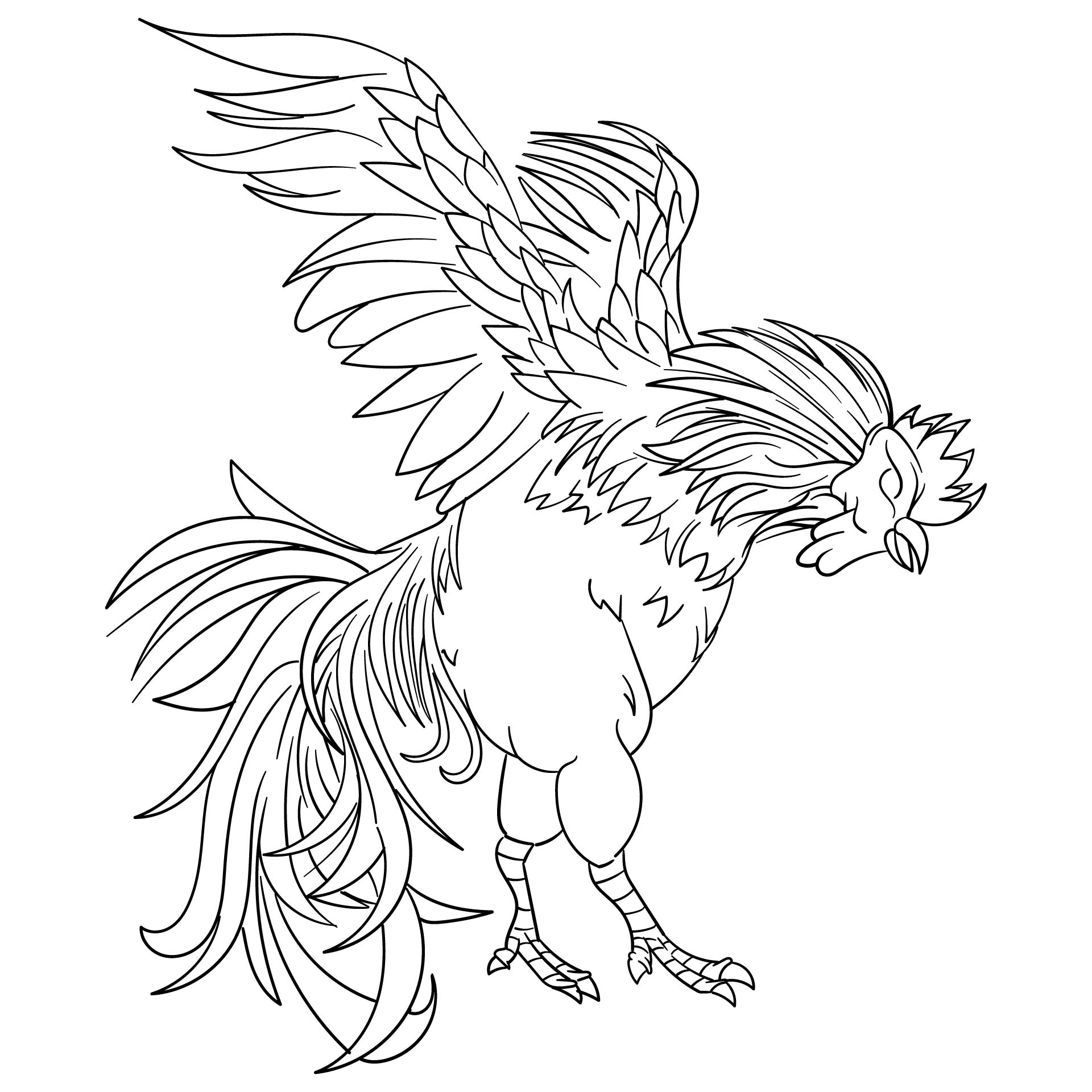 Printable Rooster Coloring Page