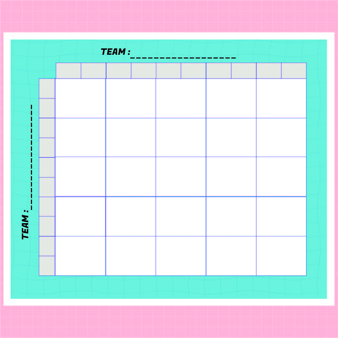 Printable 25 Square Football Pool Grid