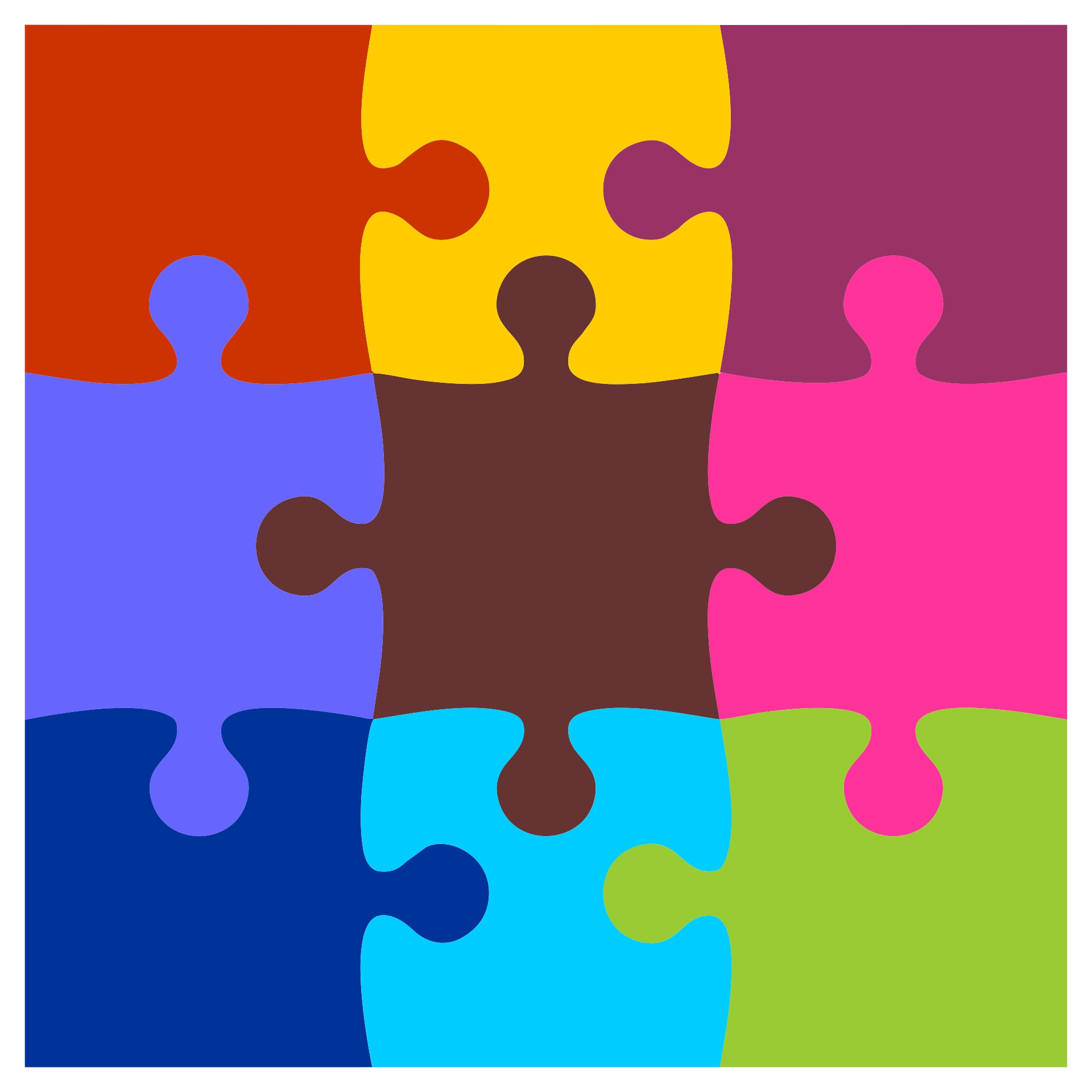 9 Piece Blank Jigsaw Puzzle Template