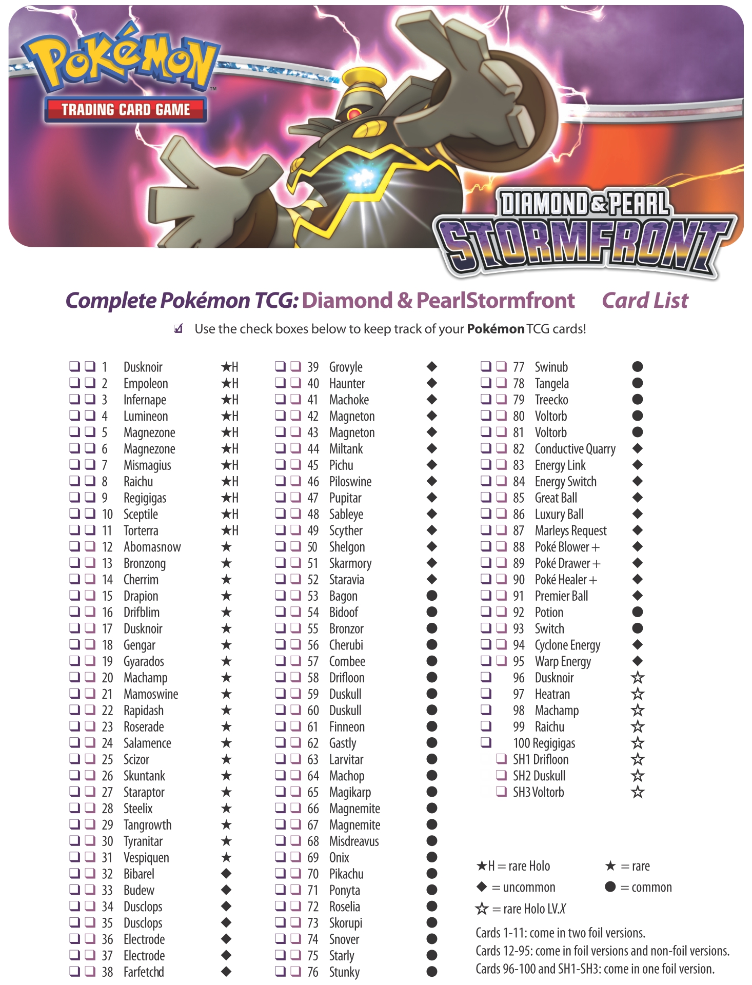 All Pokemon Checklist Printable