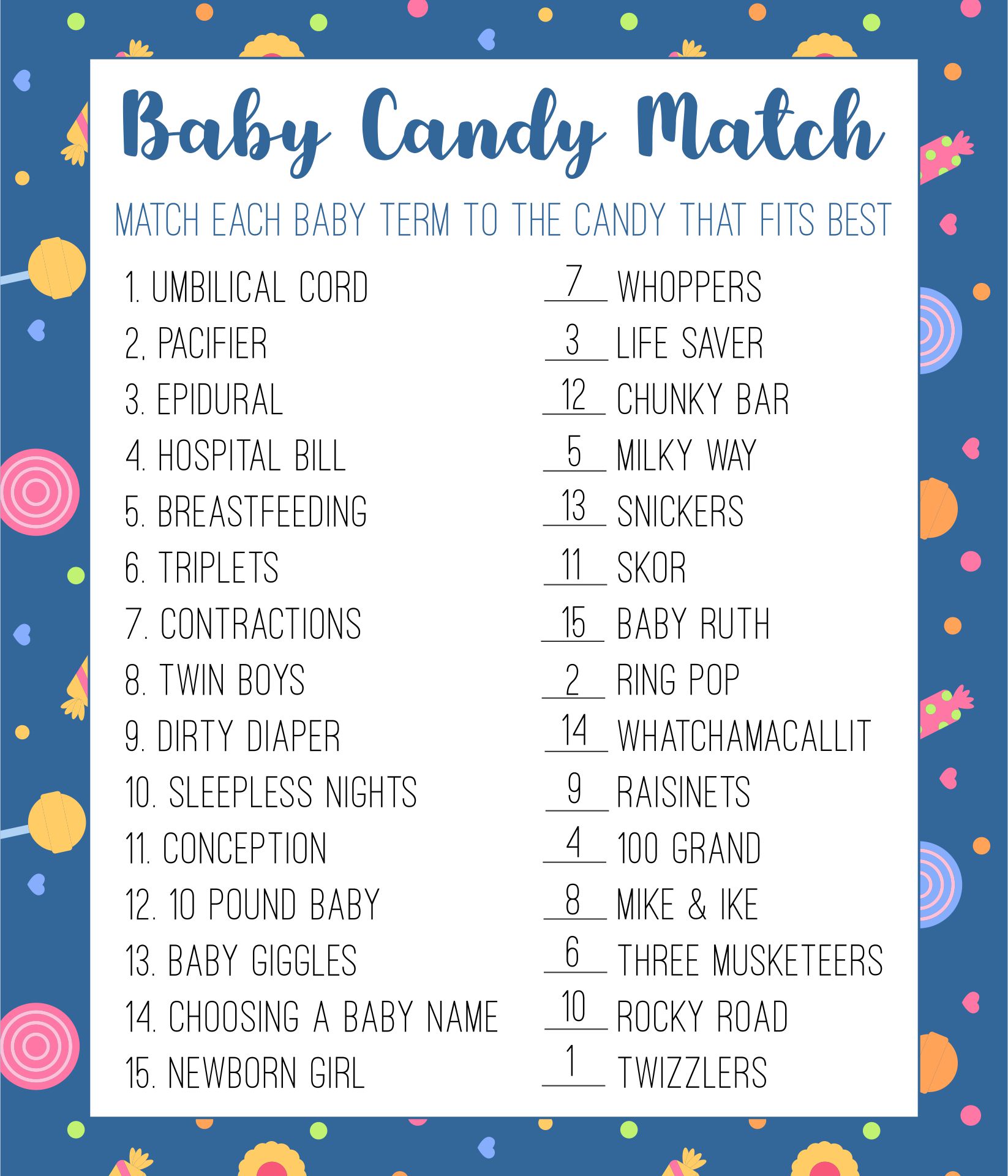 10 Best Free Printable Candy Quiz