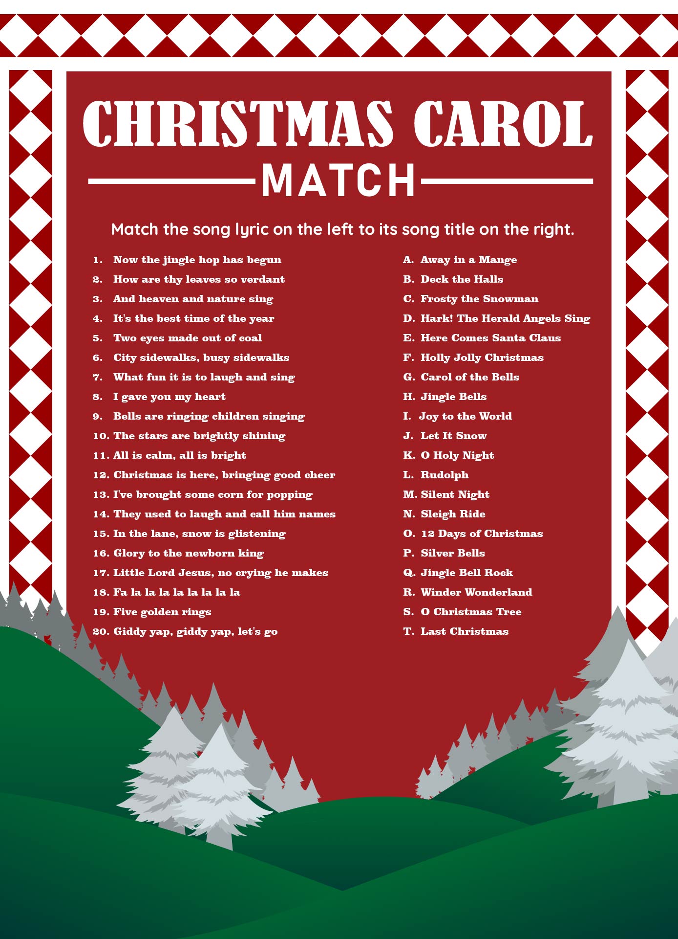 Christmas Carol Brain Teasers Worksheets