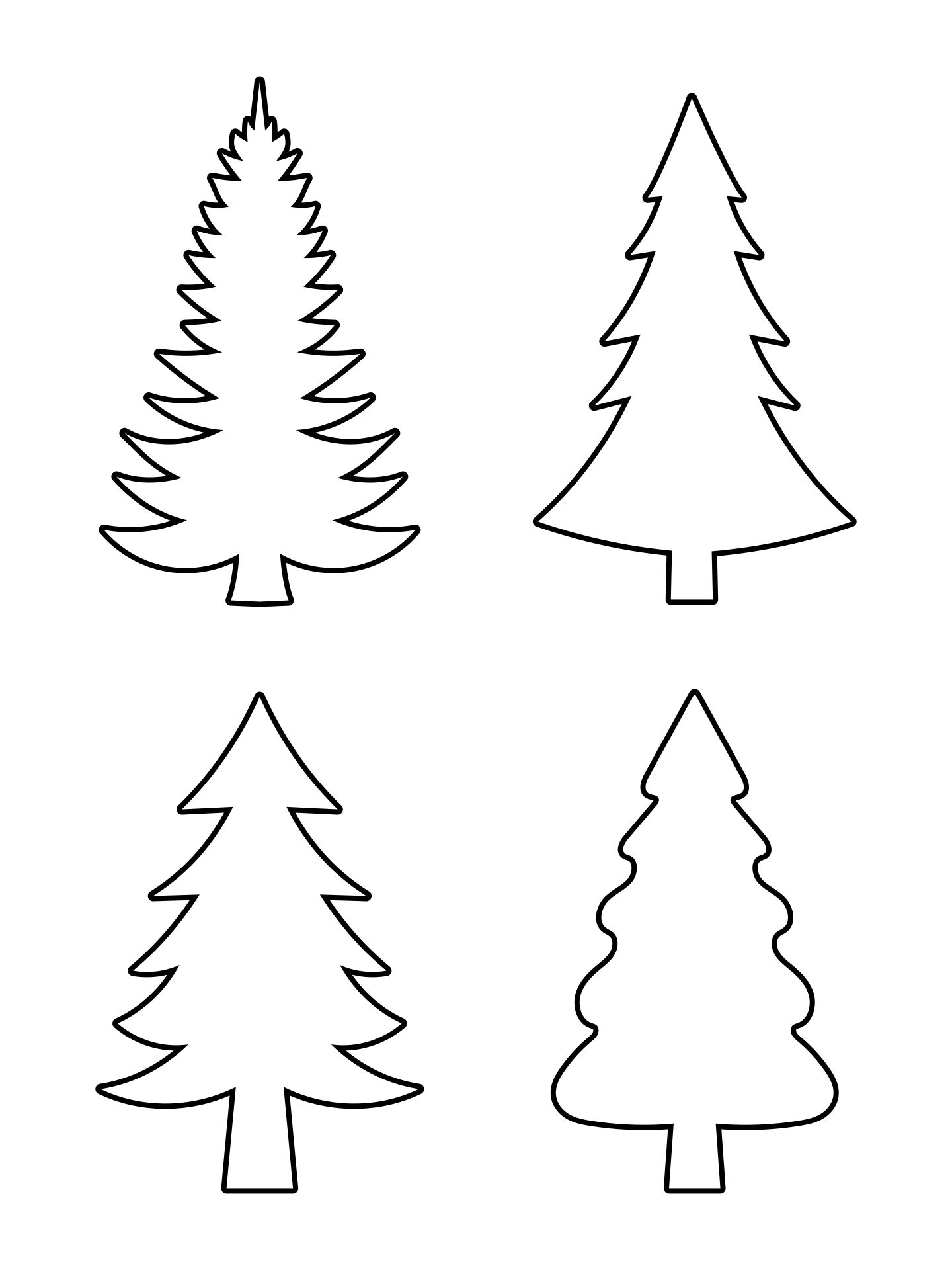 Christmas Tree Cutouts Printable