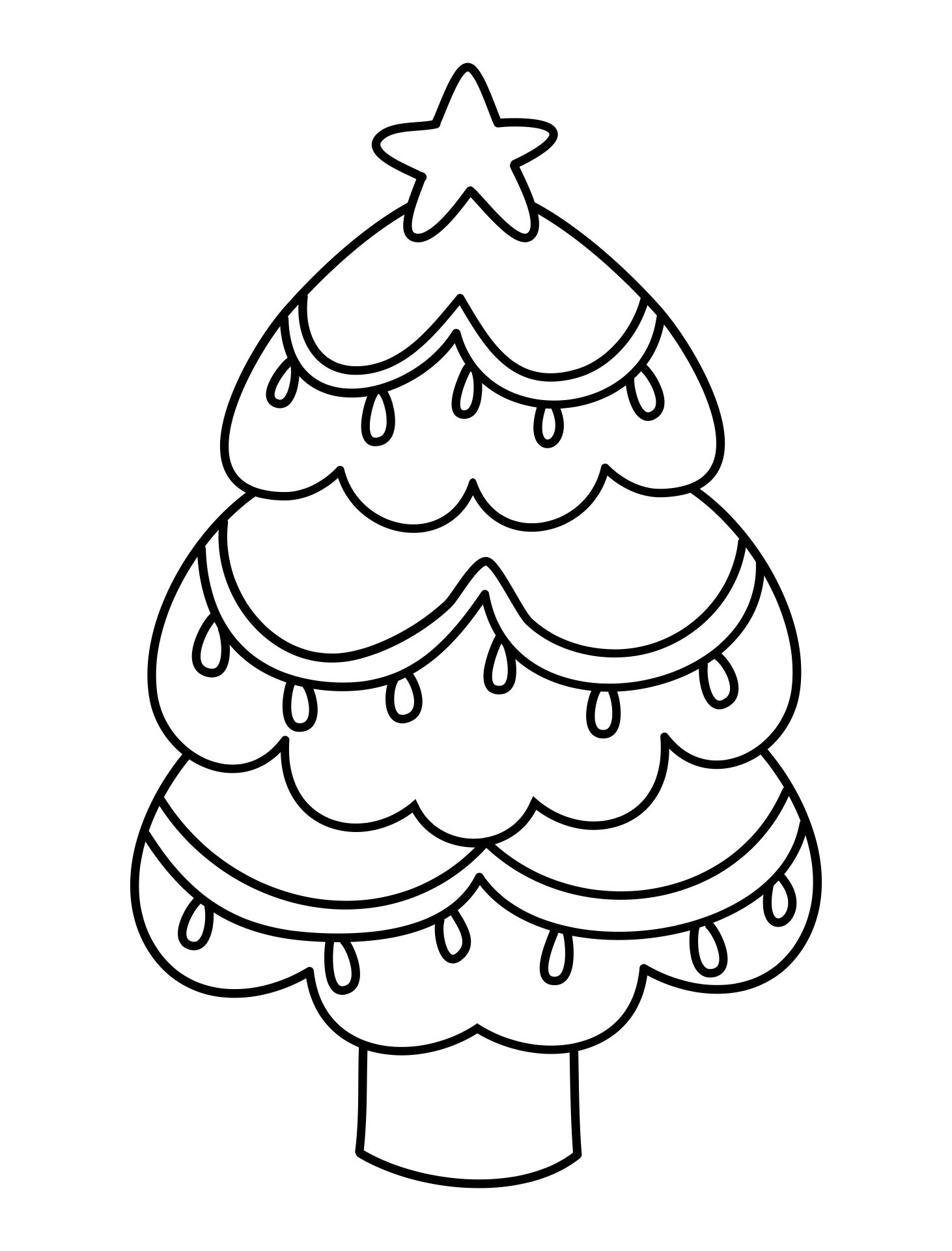 Christmas Tree Outline Coloring Pages