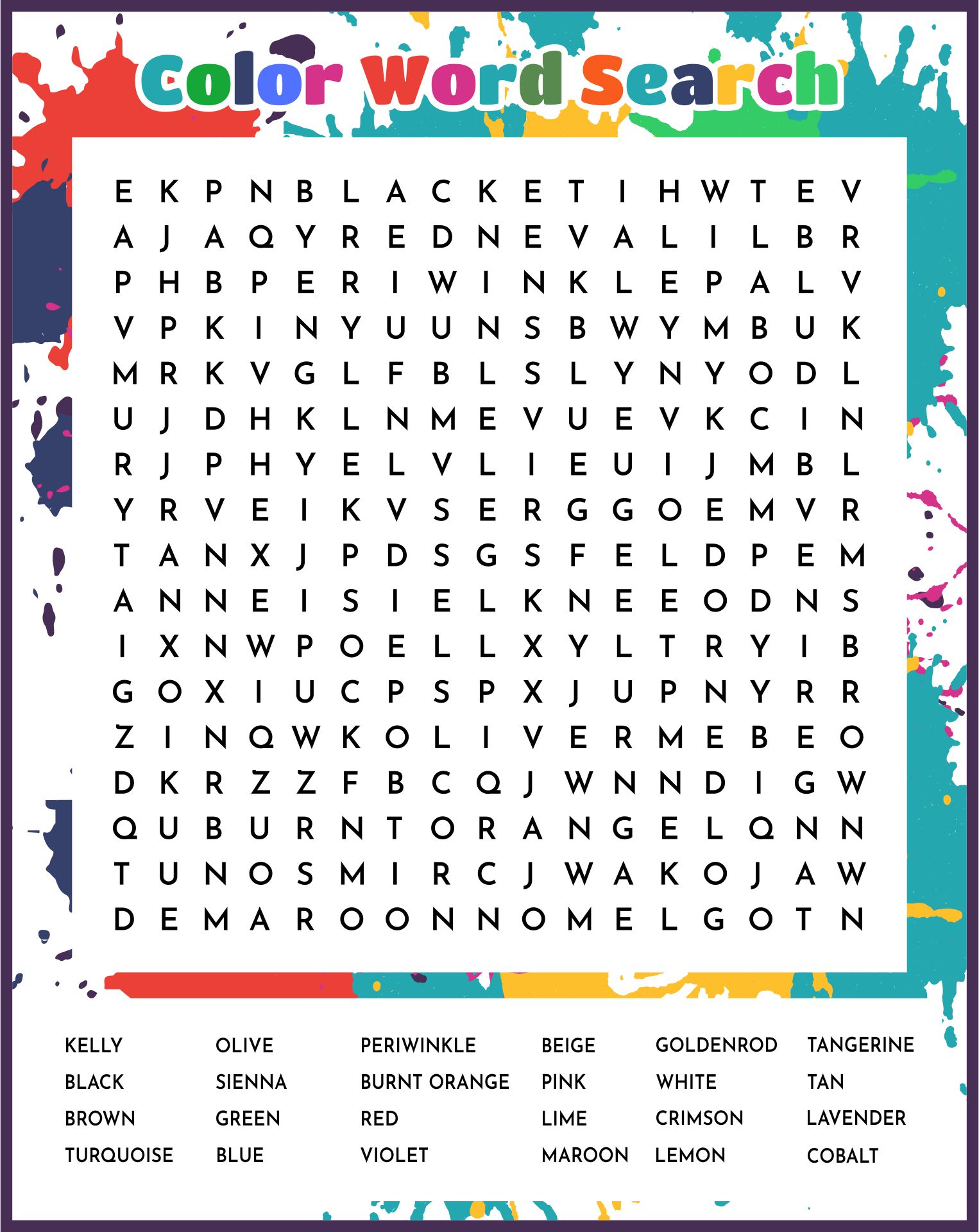 Color Word Search