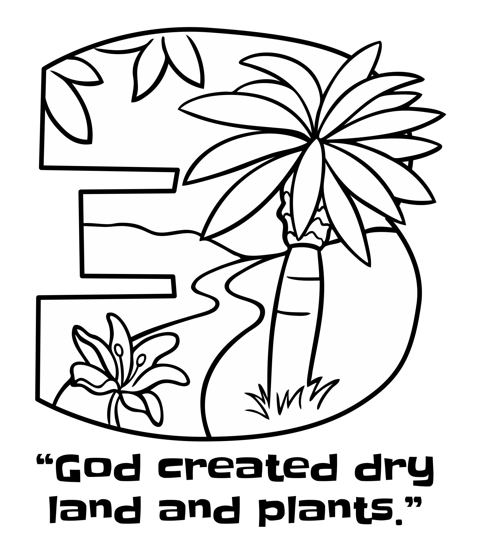 Day 3 Creation Coloring Page