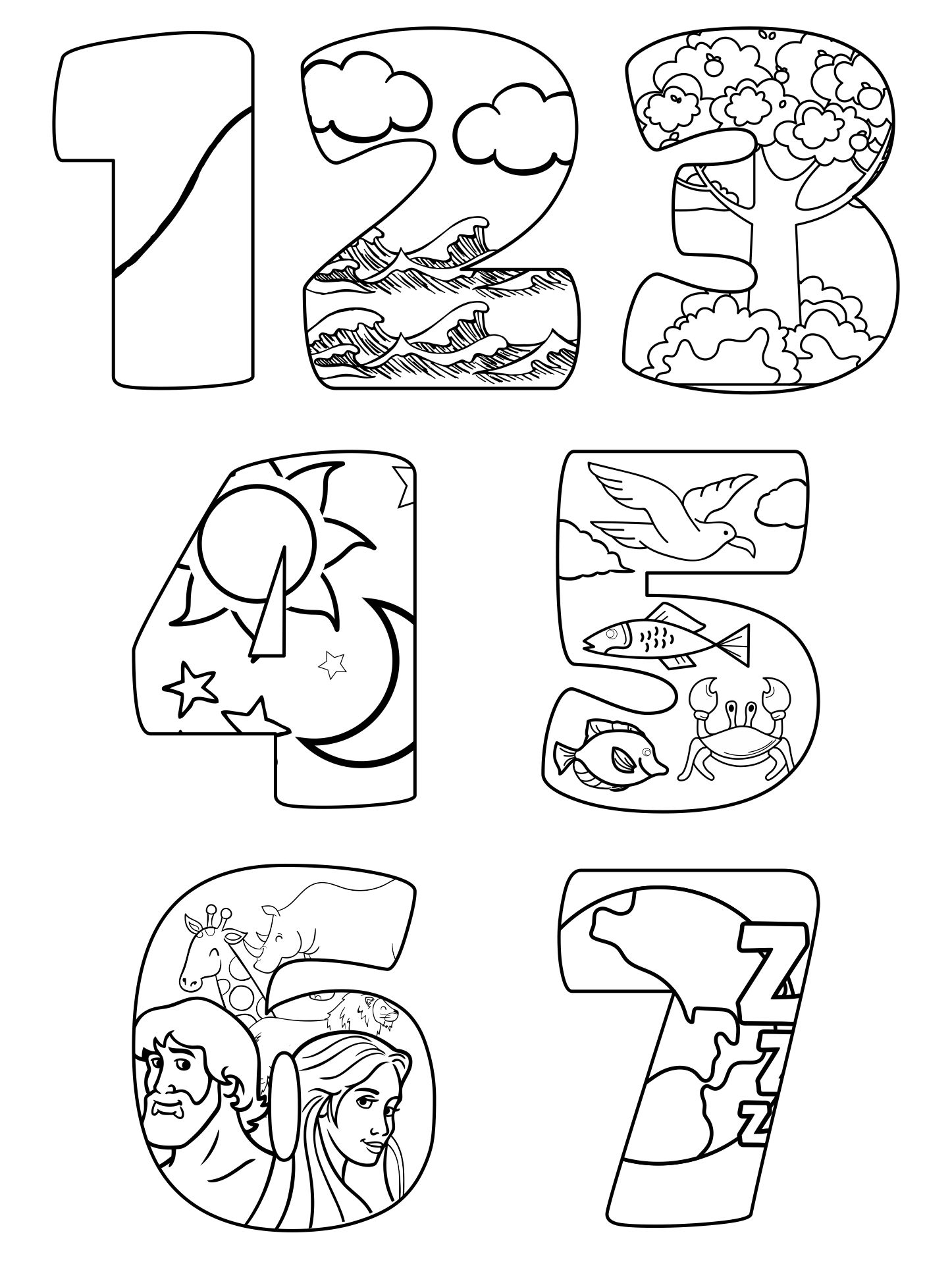 Days of Creation Coloring Pages for Kids