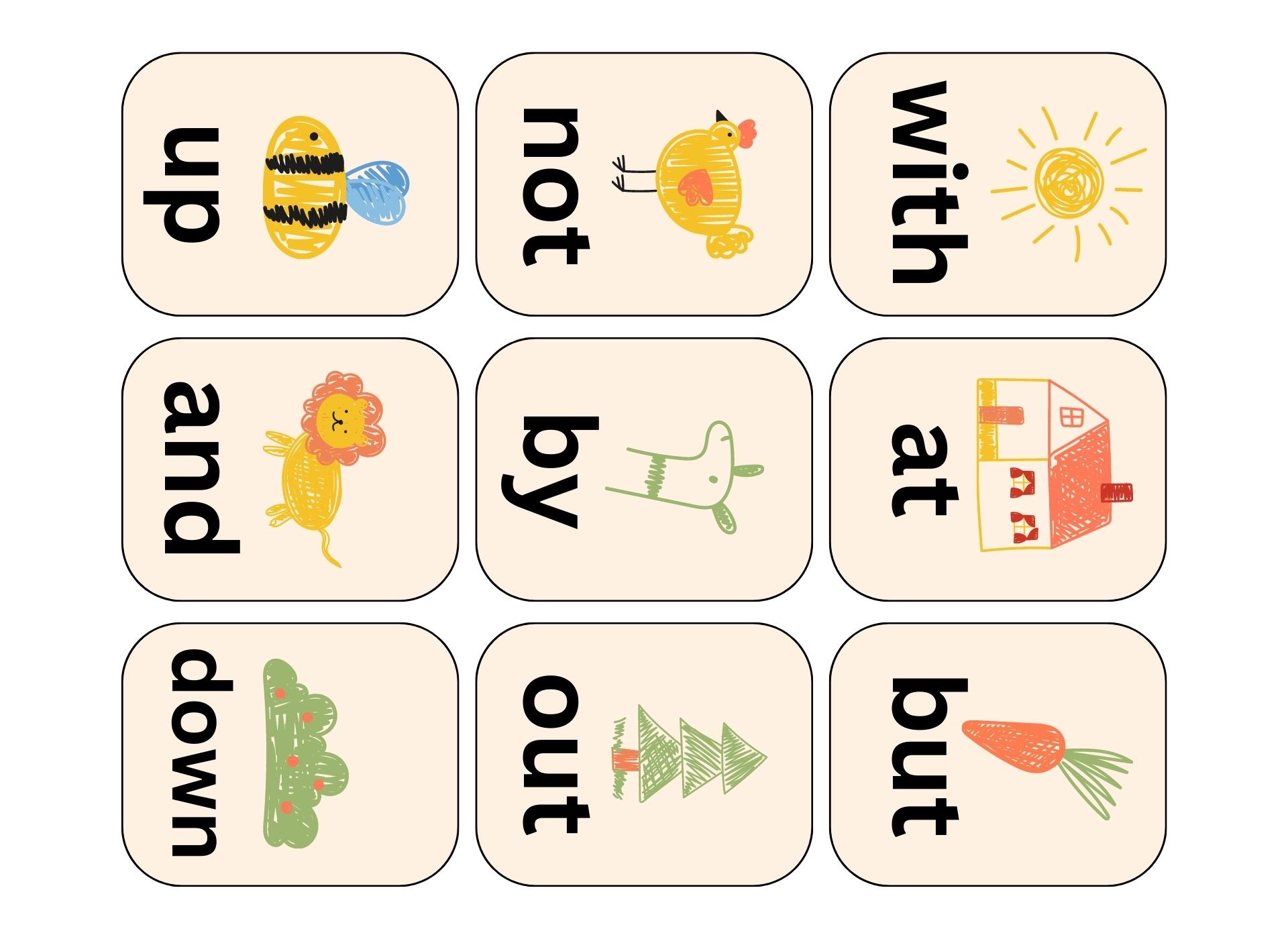 Kindergarten Sight Words Flash Cards