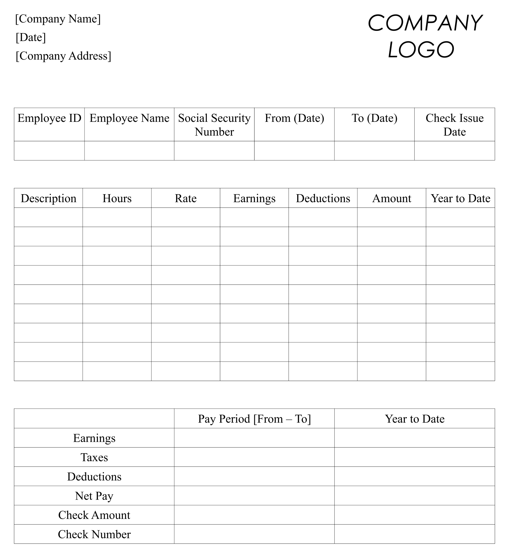 10 Best Free Printable Blank Paycheck Stubs Pdf For Free At Printablee