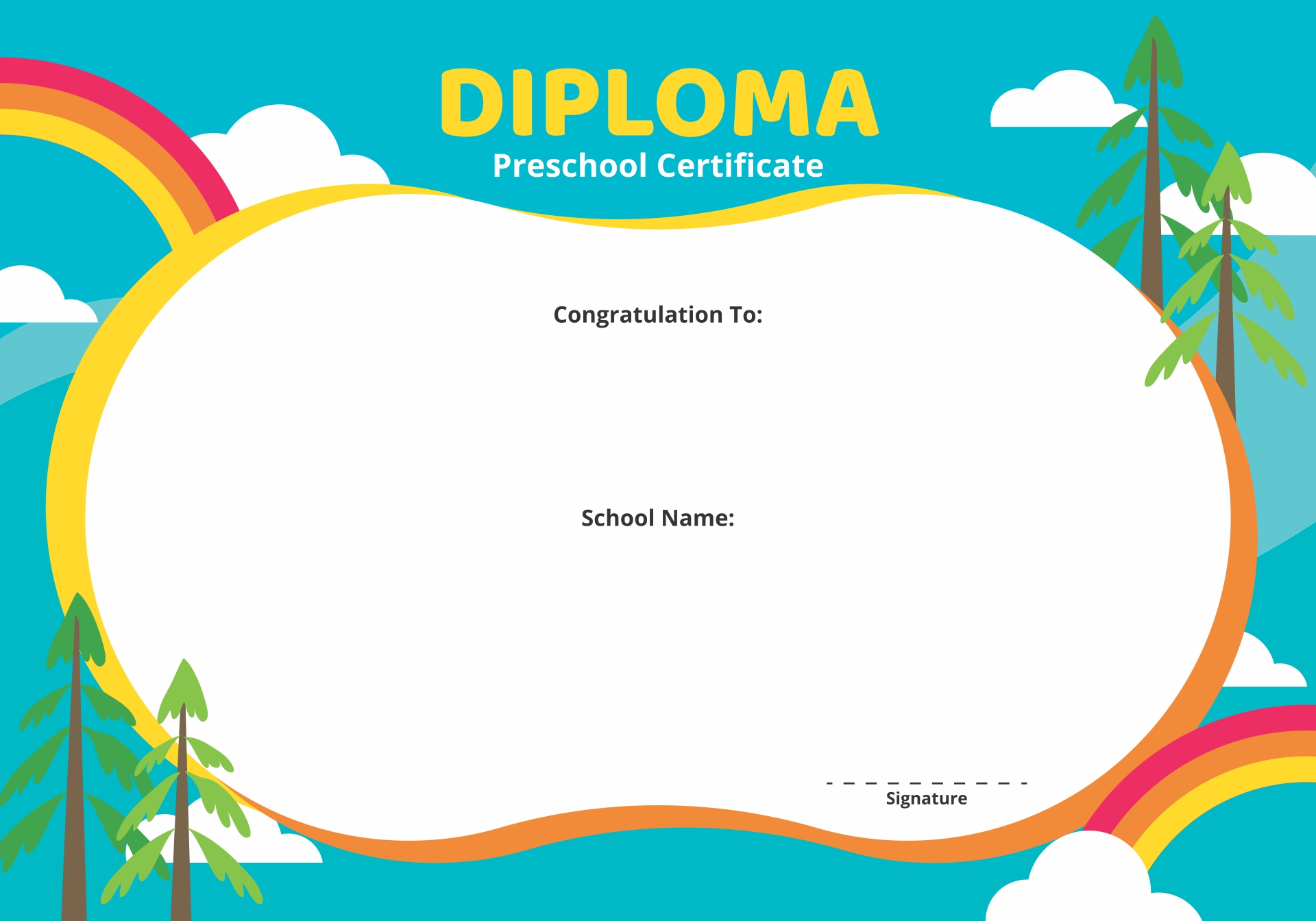 21 Best Free Printable Kindergarten Graduation Certificate Template Intended For Preschool Graduation Certificate Template Free