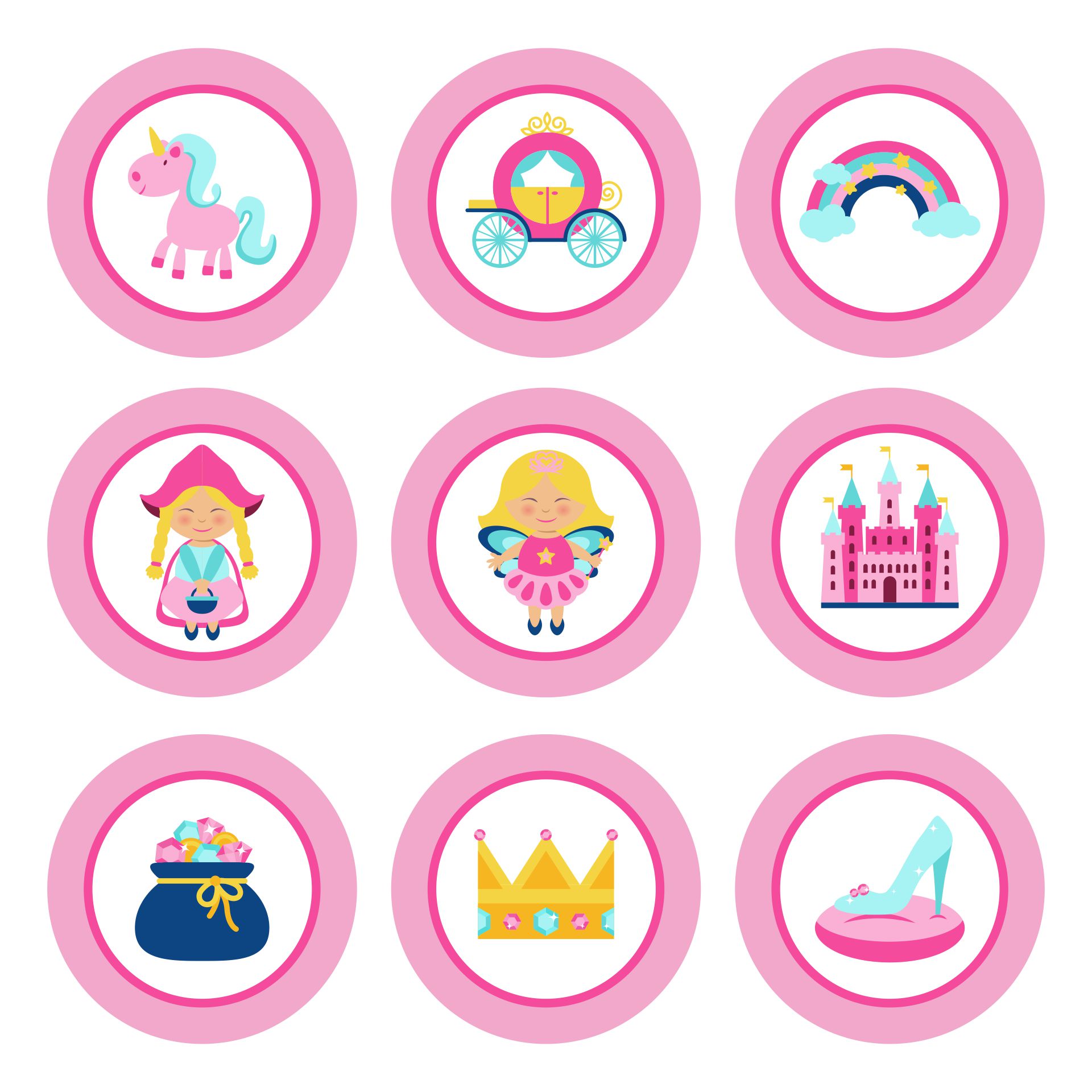 Printable Princess Cupcake Toppers