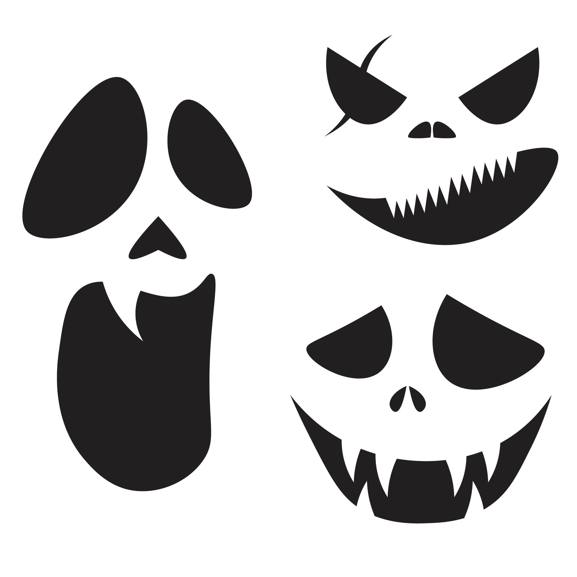 Scary Face Pumpkin Carving Patterns Printable | Printablee