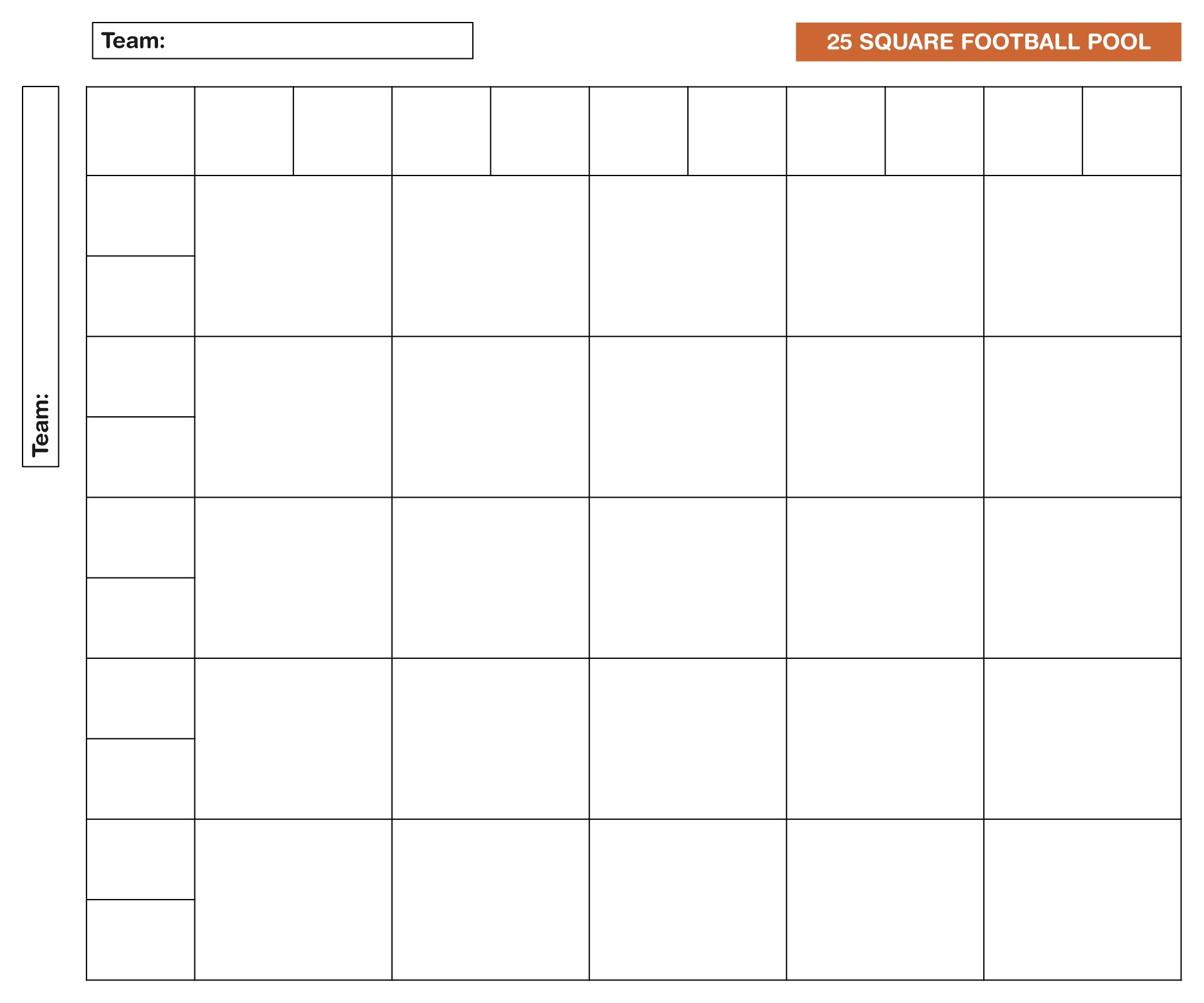 Football Pool Template Printable