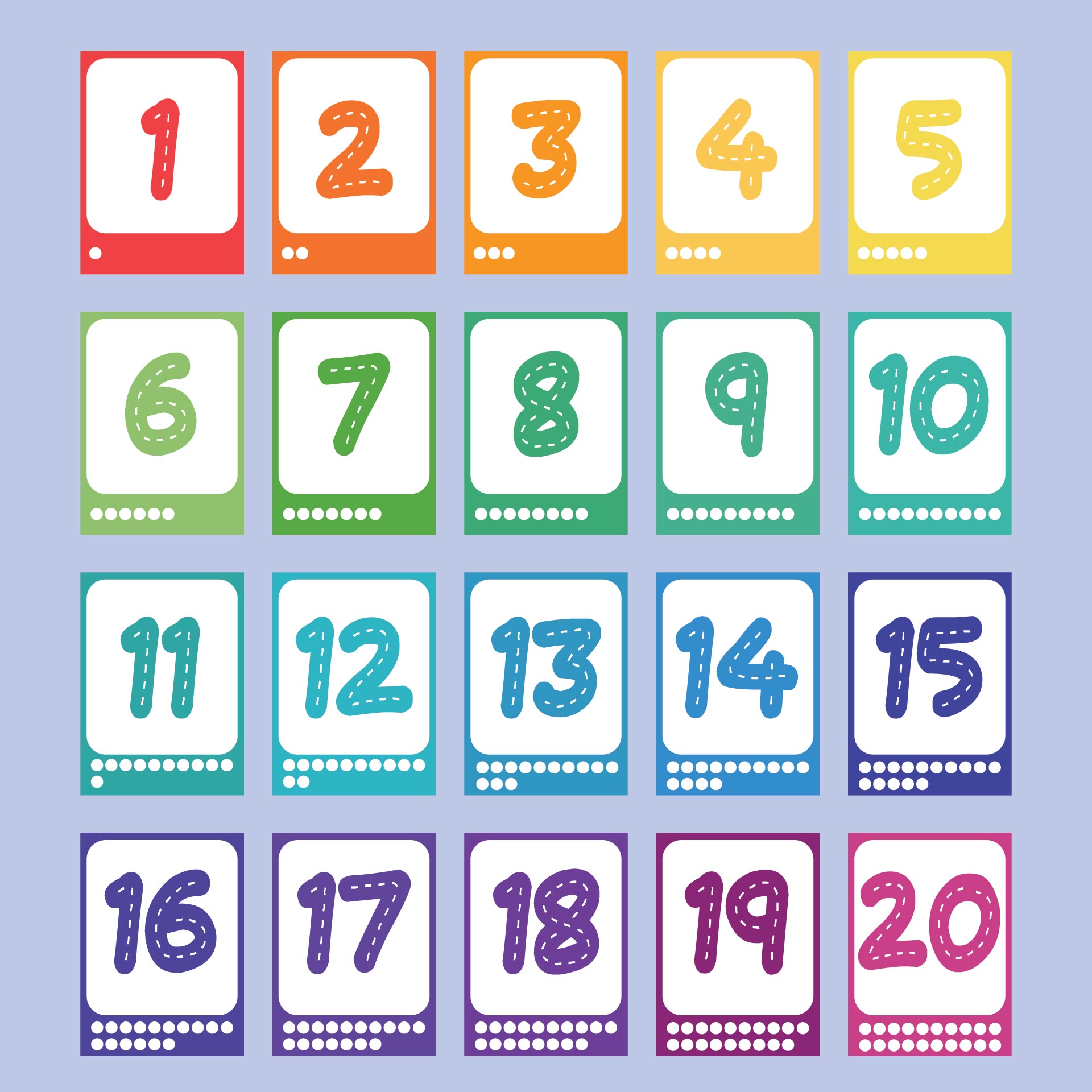 10 Best Printable Number Flash Cards 1 20