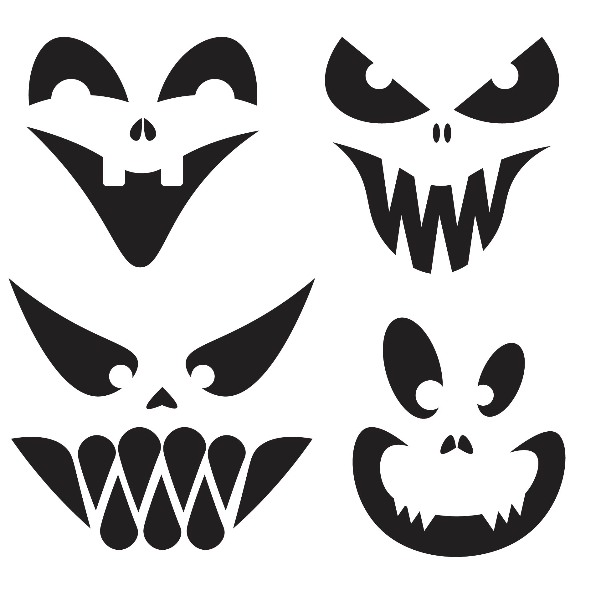 Scary Pumpkin Carving Stencils