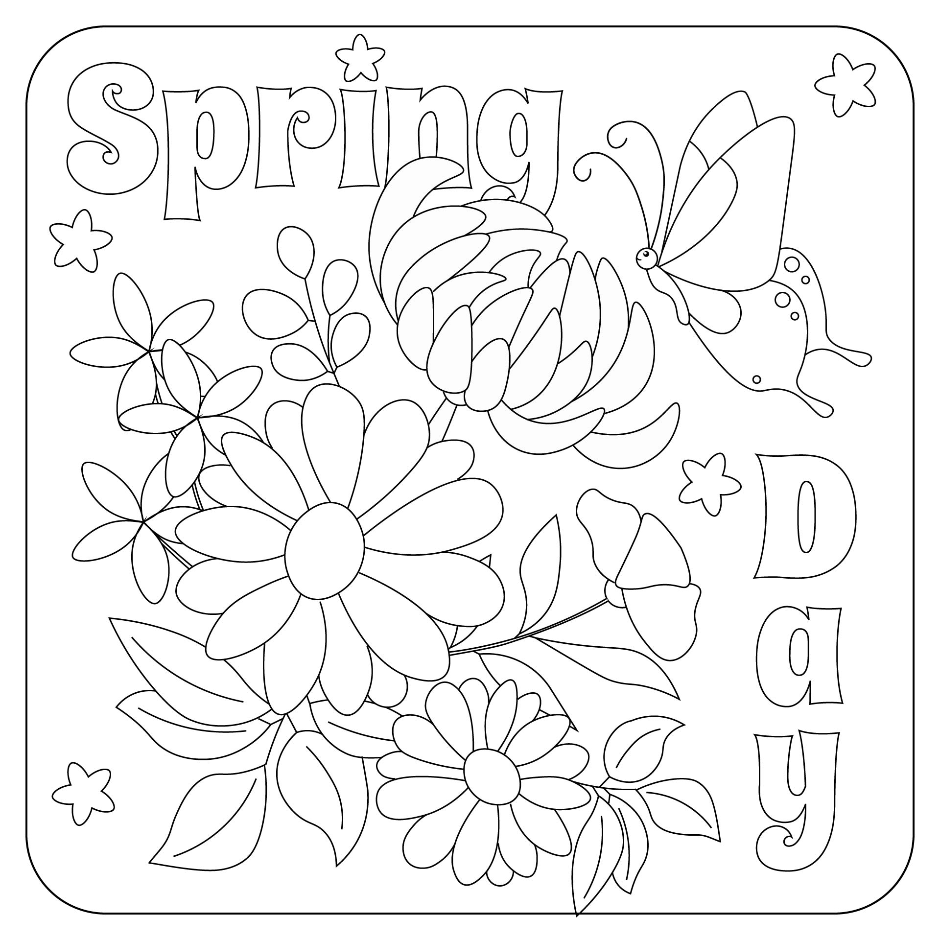 Spring Coloring Pages for Preschoolers