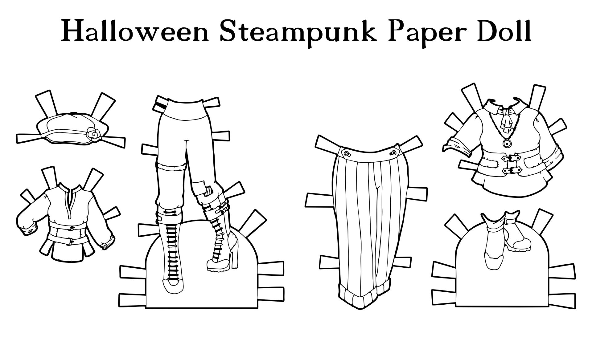 Steampunk Paper Doll Halloween