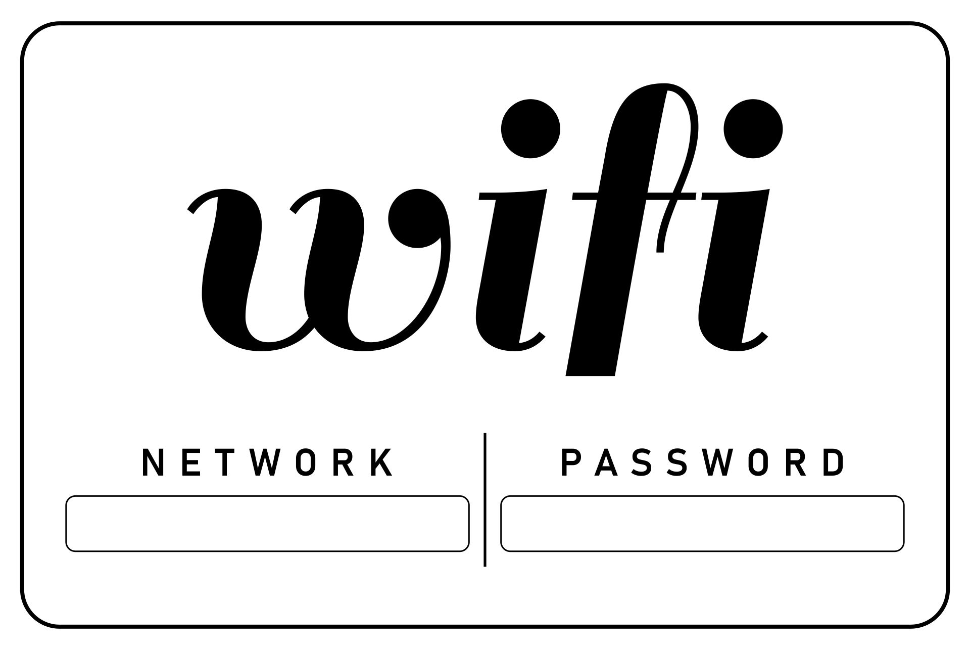 Wifi Password Sign Free Printable