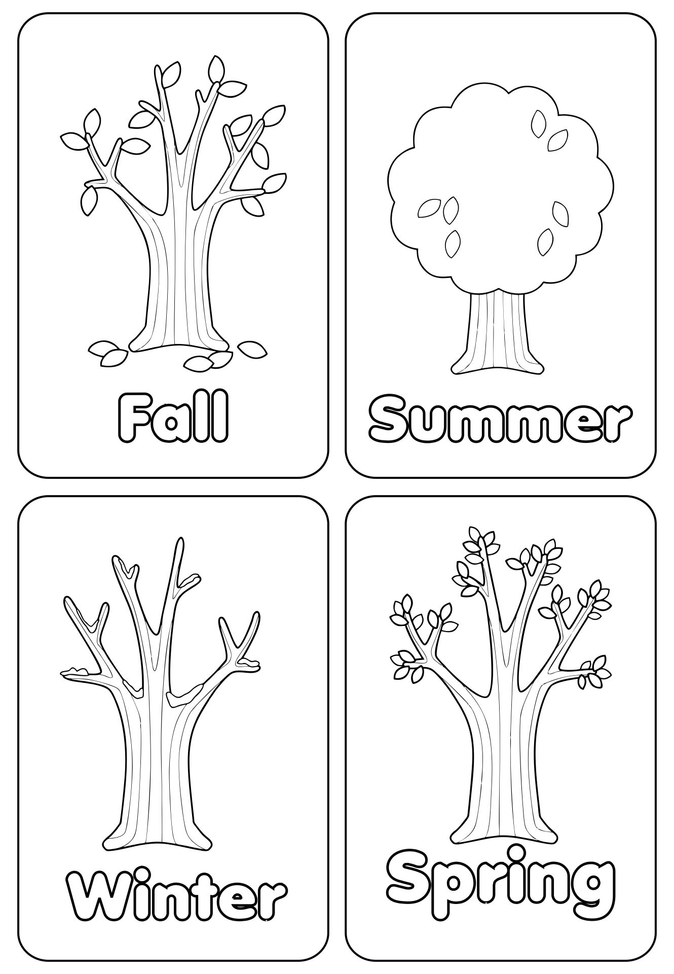 4 Seasons Coloring Pages Printable