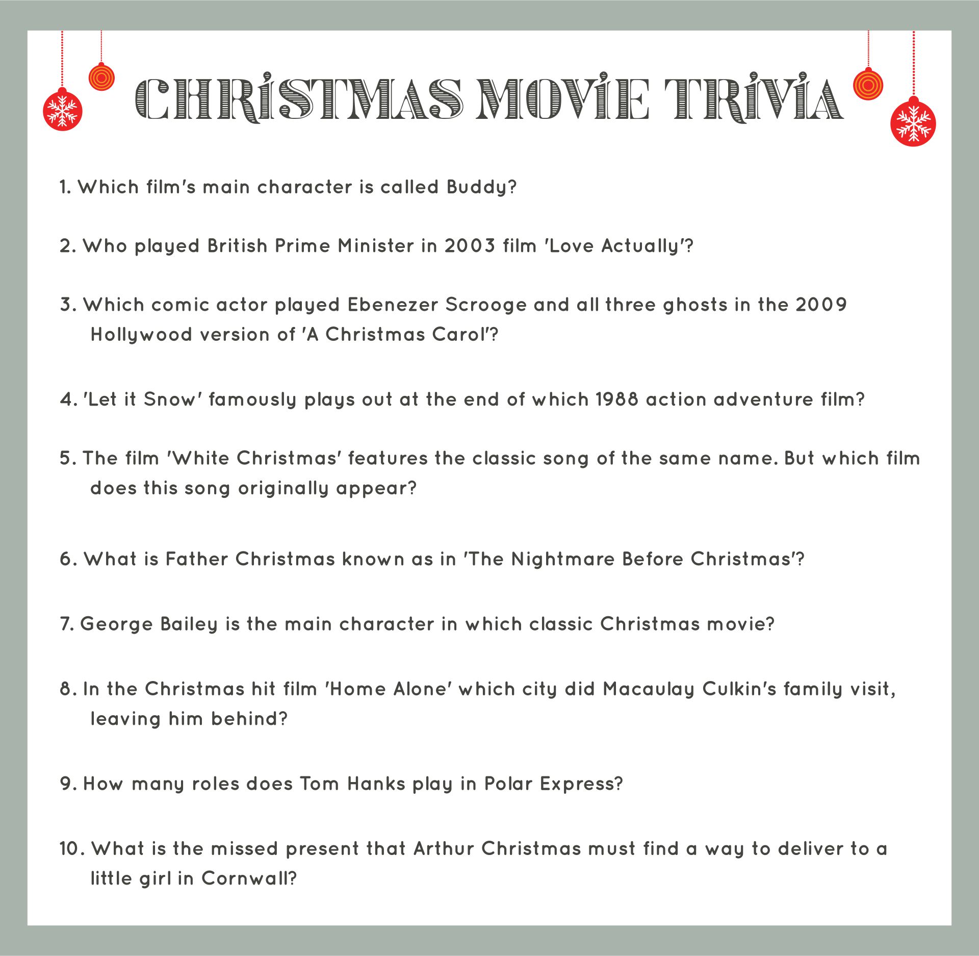 10 Best Christmas Vacation Printable Movie Trivia PDF for Free at ...