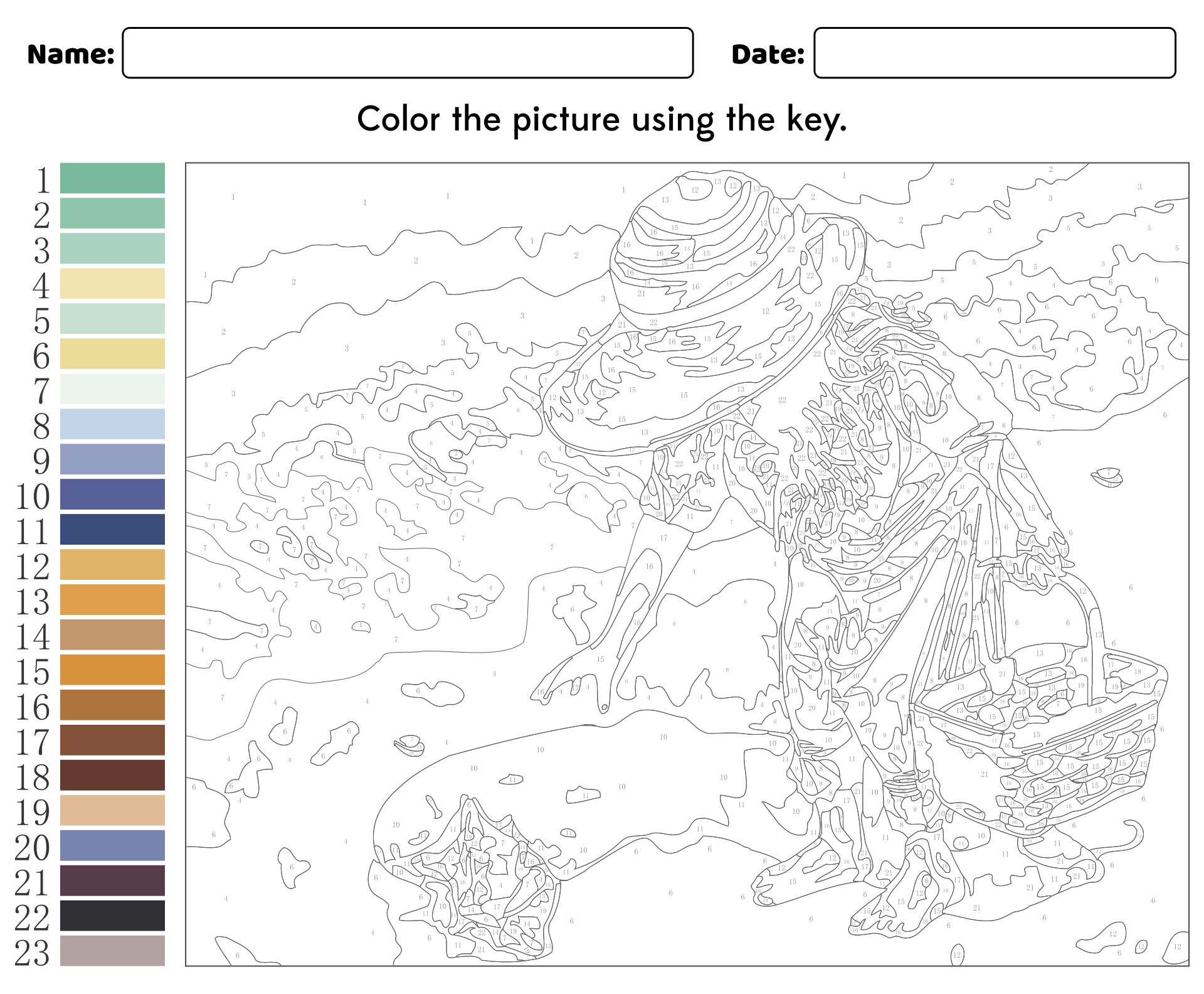 Printable Color by Number for Adults