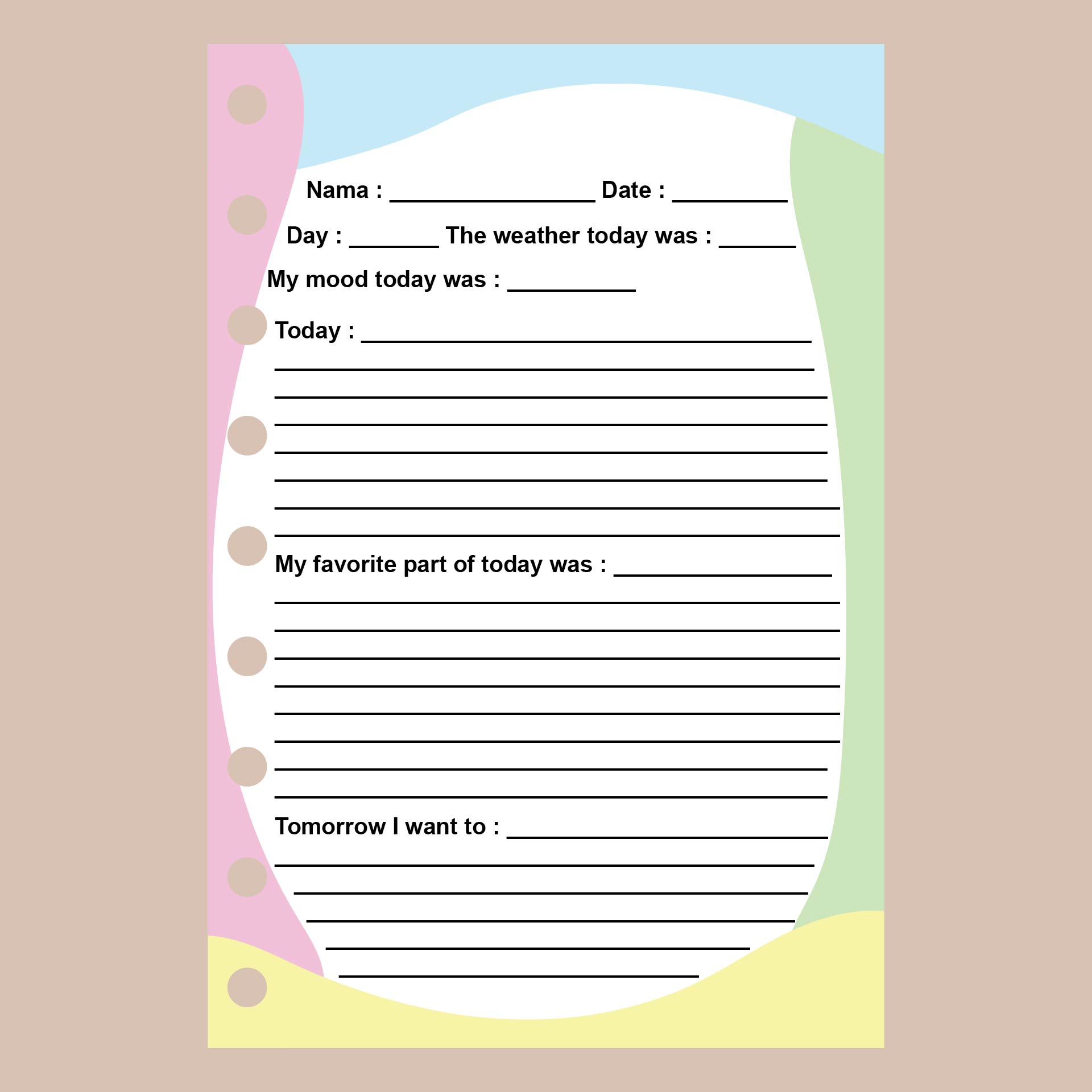 Daily Journal Pages Printable