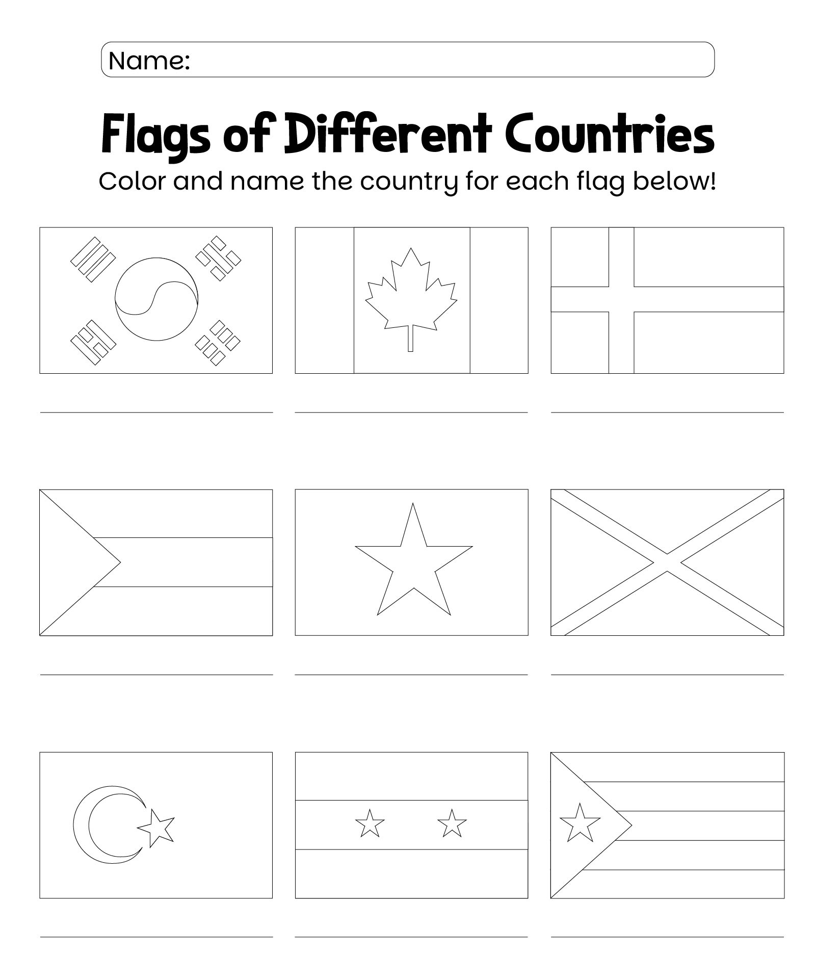 Printable Country Flags For Kids Printable Country Flags For Kids