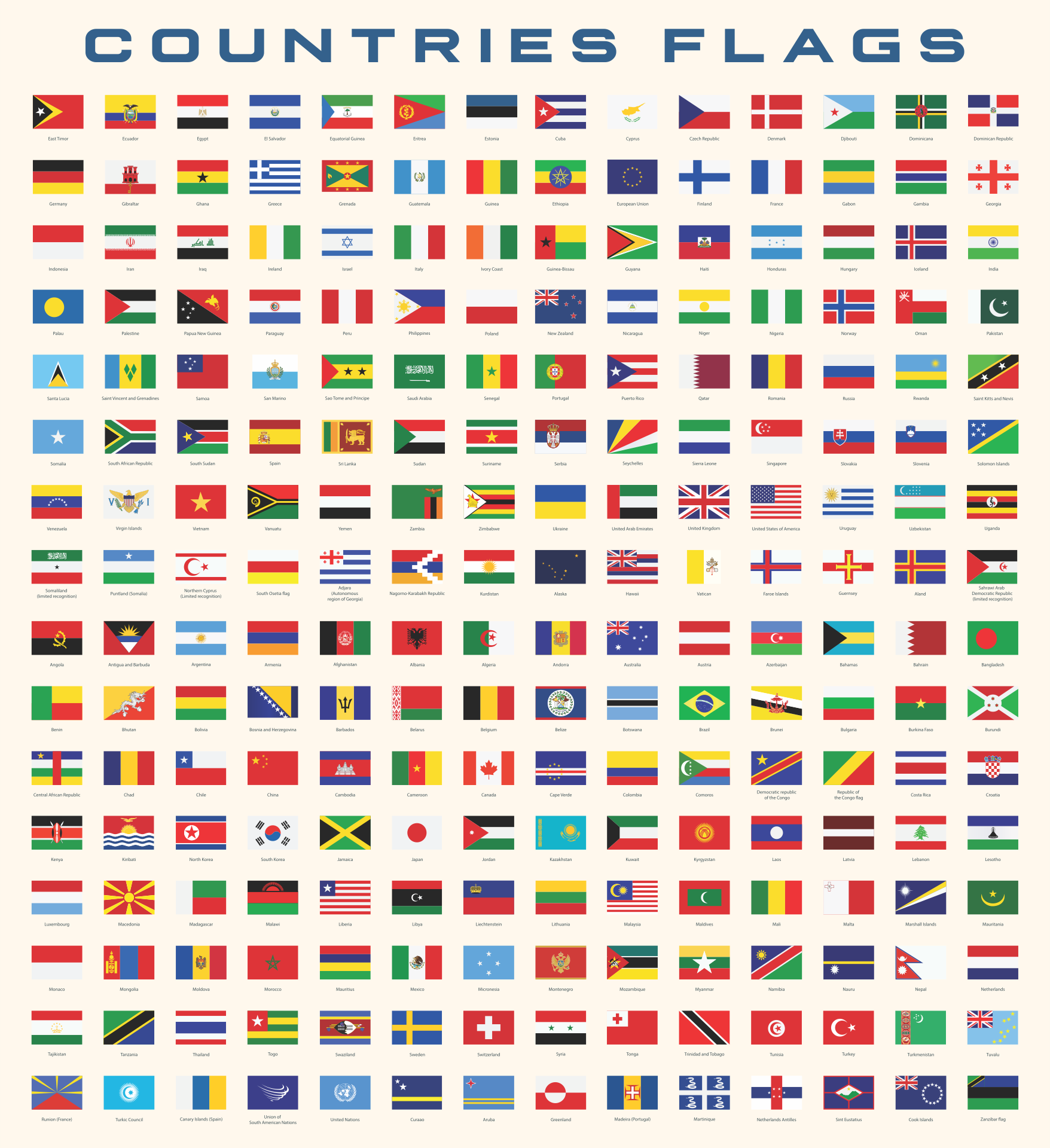 national flags of the world countries