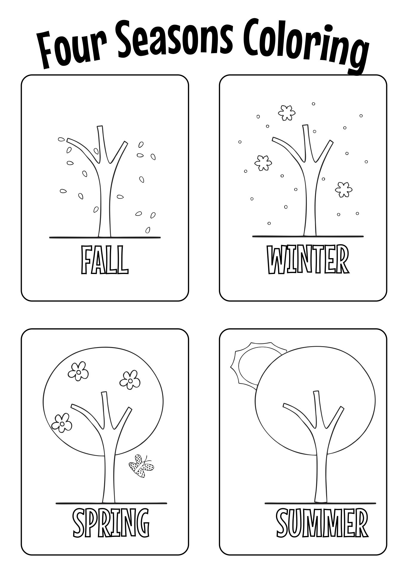 Seasons Preschool Coloring Pages Printables