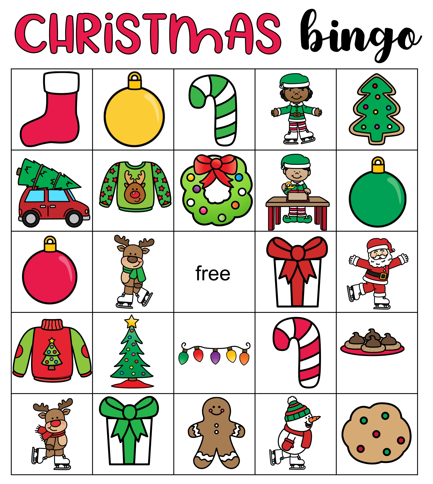 Printable Christmas Bingo Cards