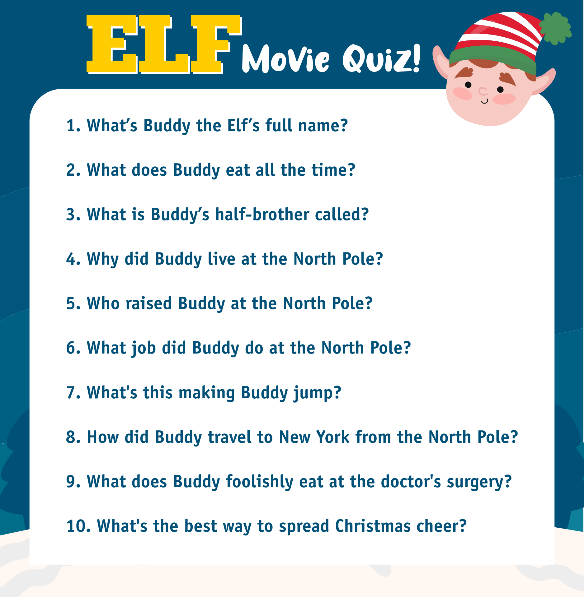 8 Best Elf Movie Trivia Printable Printablee Com