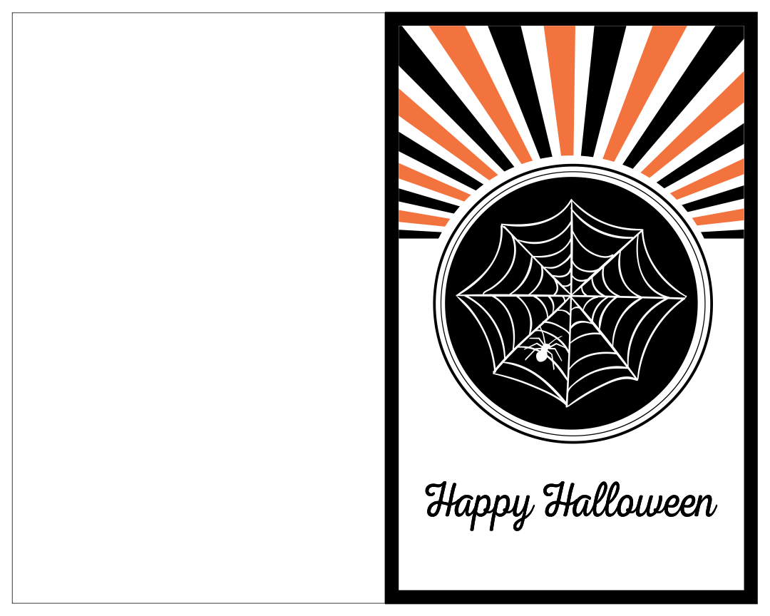 Black and White Halloween Printable Cards