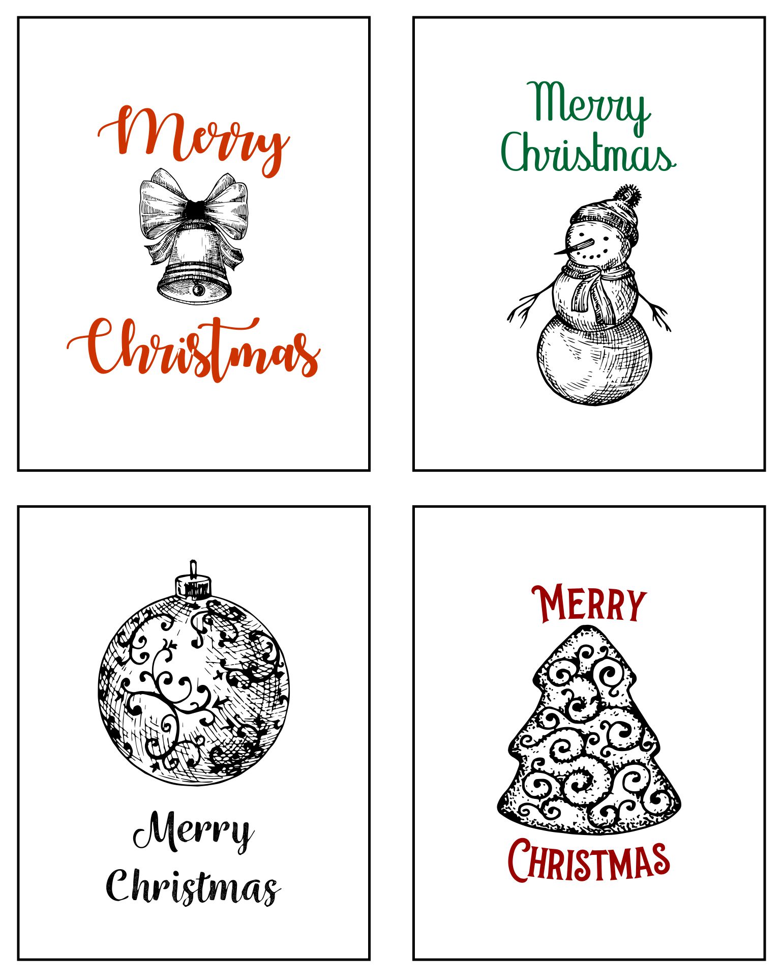 Printable Merry Christmas Signs