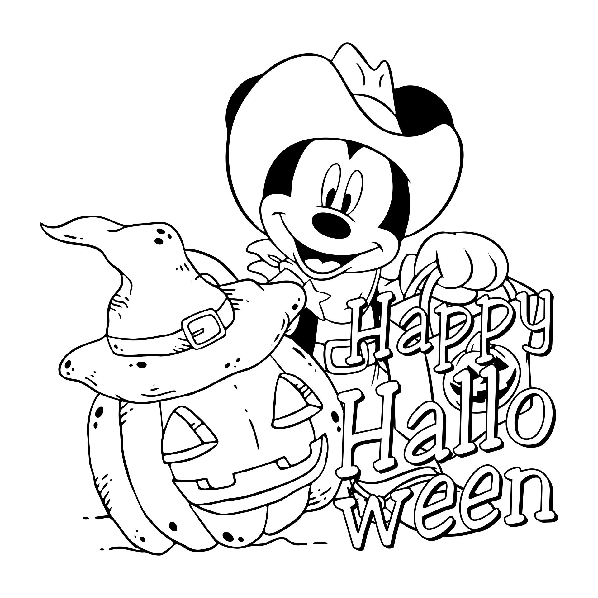 Printable Mickey Mouse Halloween Coloring Pages