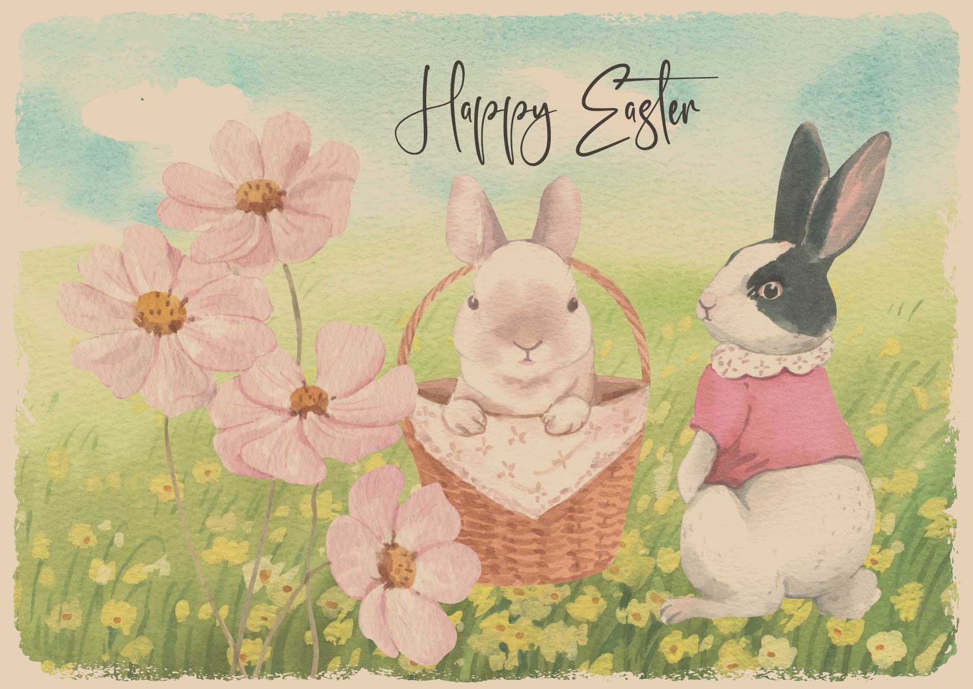Postcard Vintage Easter Bunny