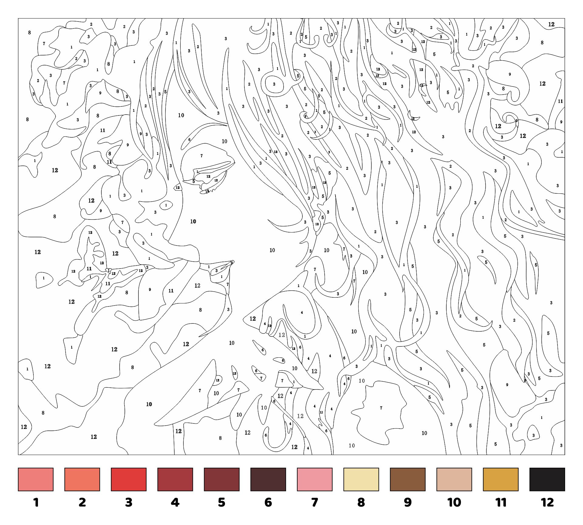 Printable Adult Color by Number Coloring Pages