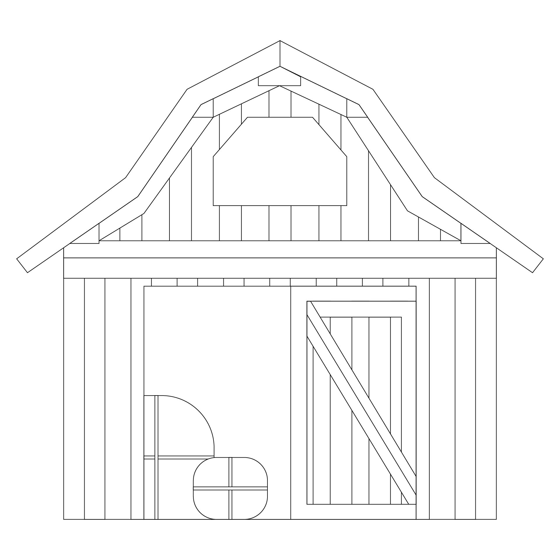 Printable Barn Template for Preschool